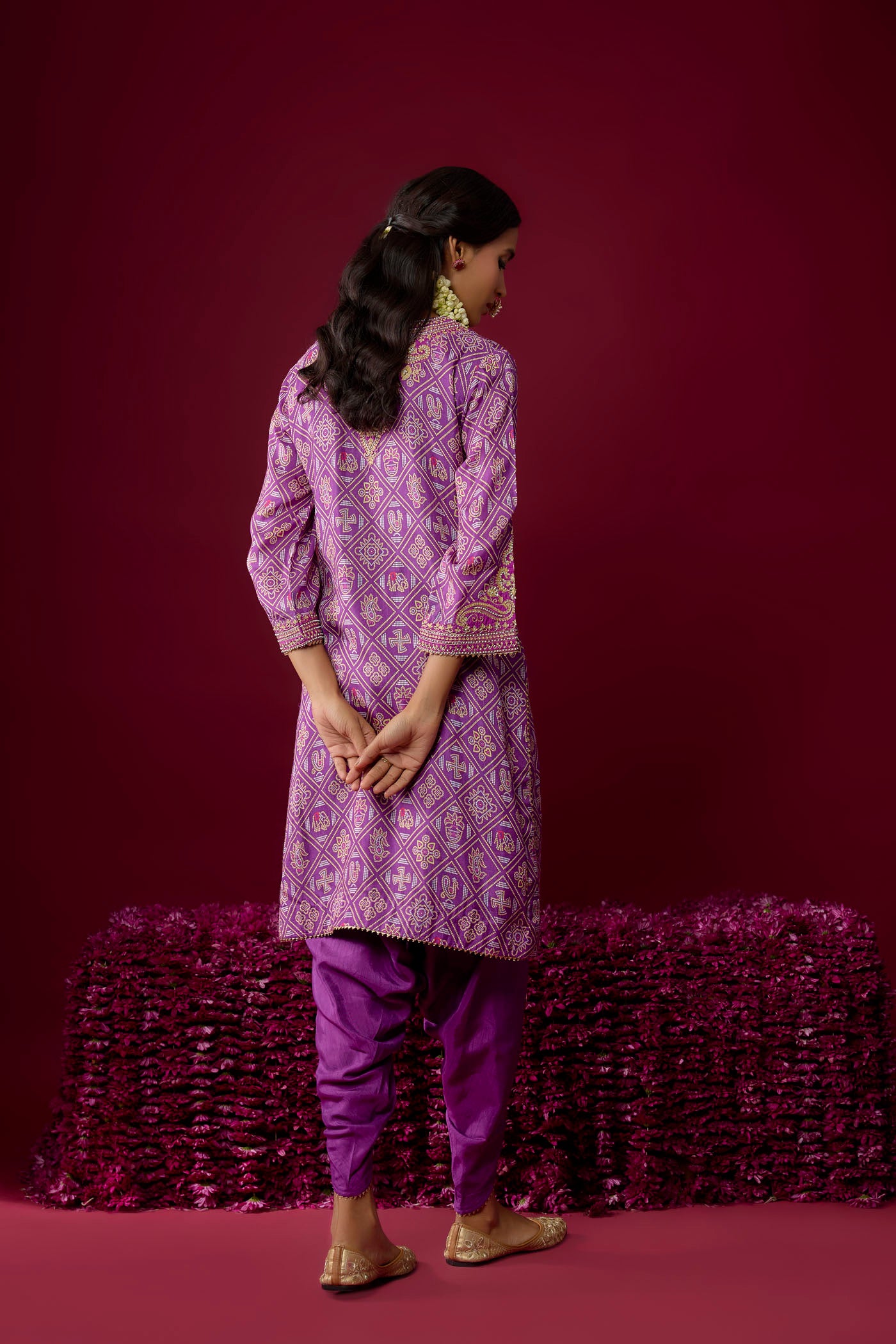 Rihana - Purple Short Kurta With Dhoti