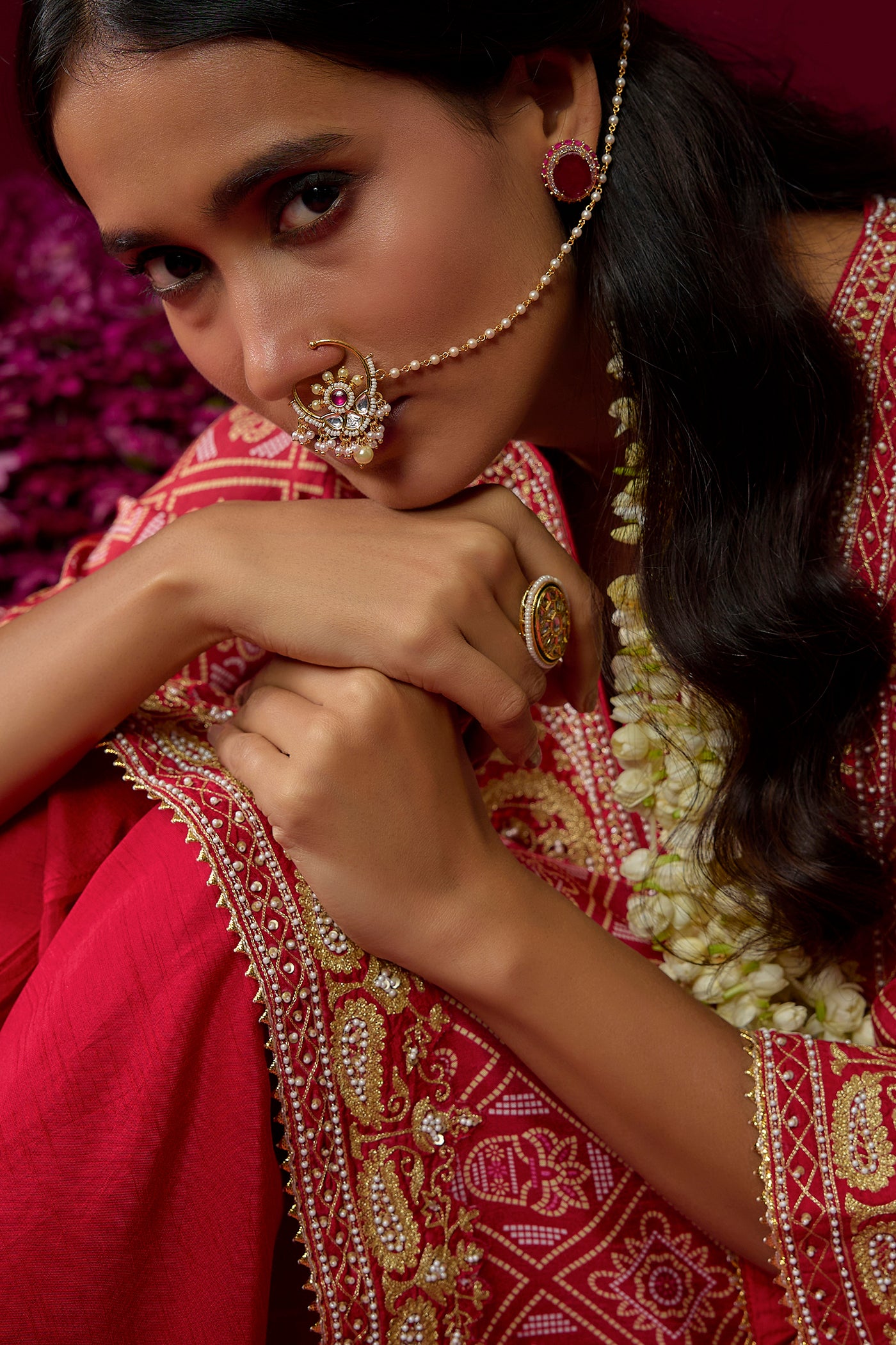 Jiana - Deep Red Short Kurta With Salwar