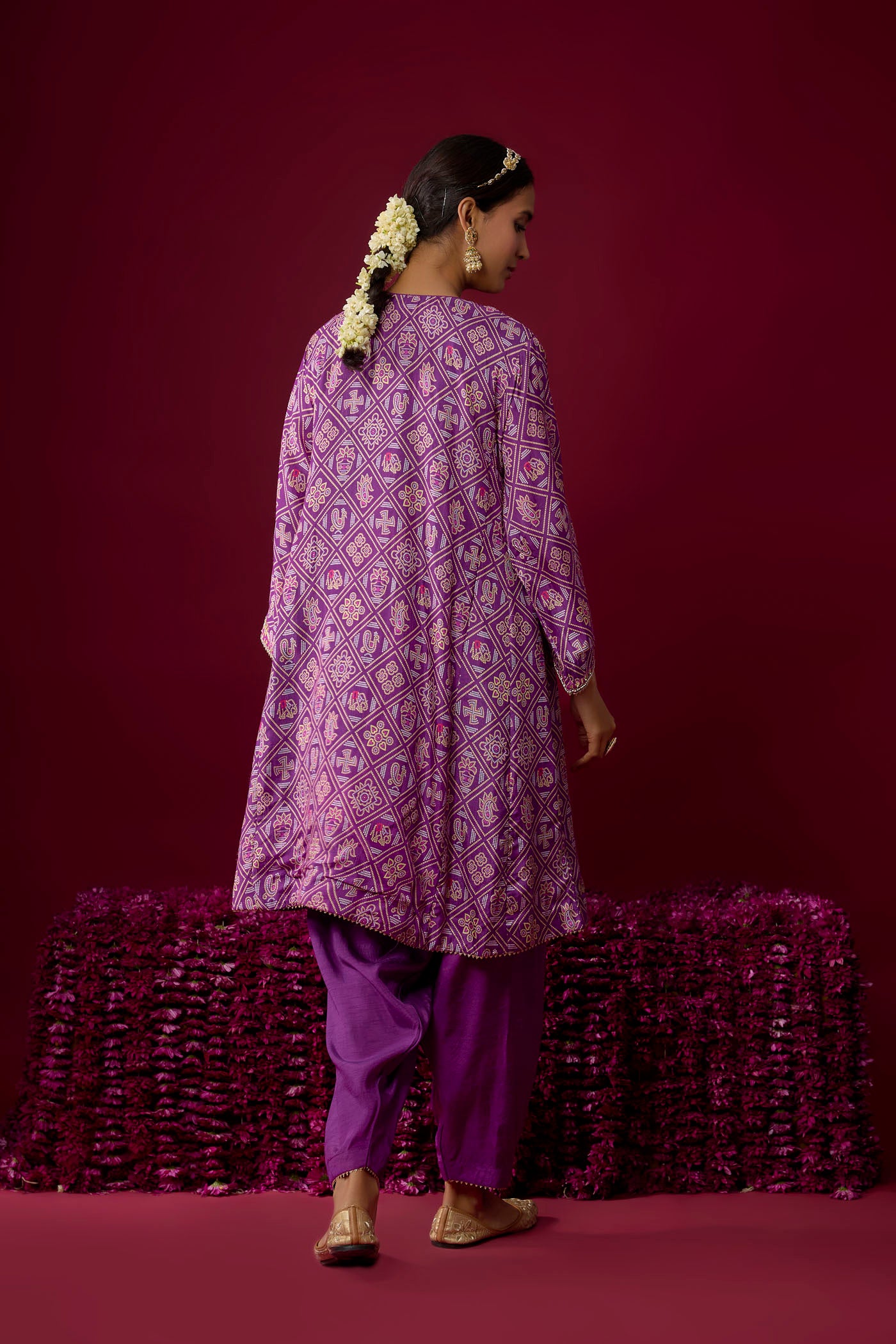 Rasha - Purple Short Chauga With Salwar
