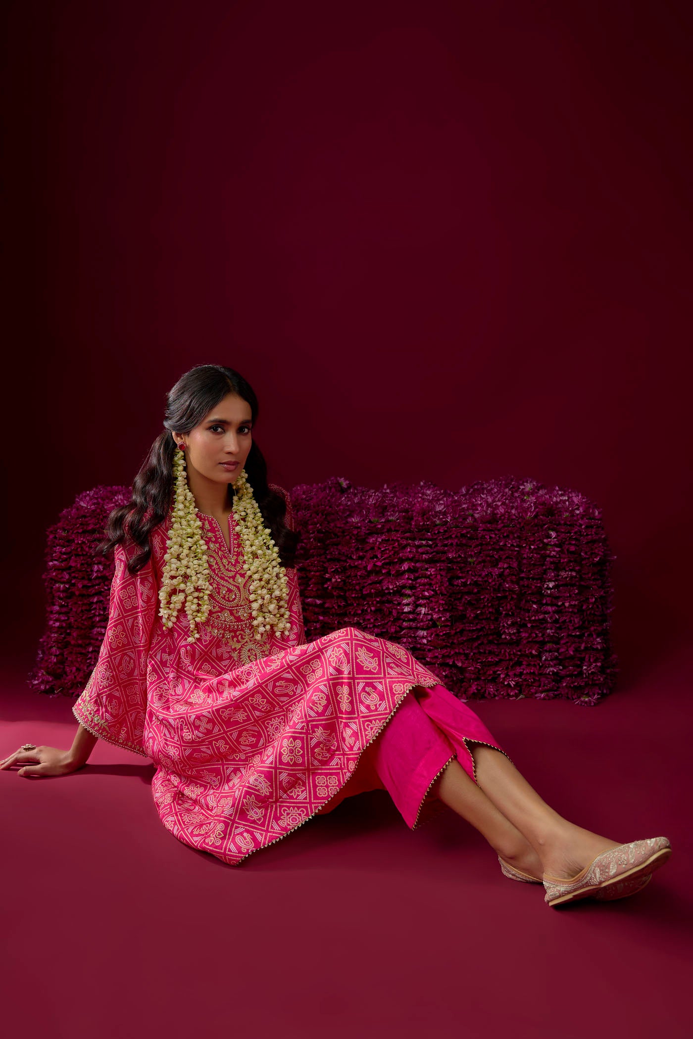 Rasha - Hotpink Short Chauga With Salwar