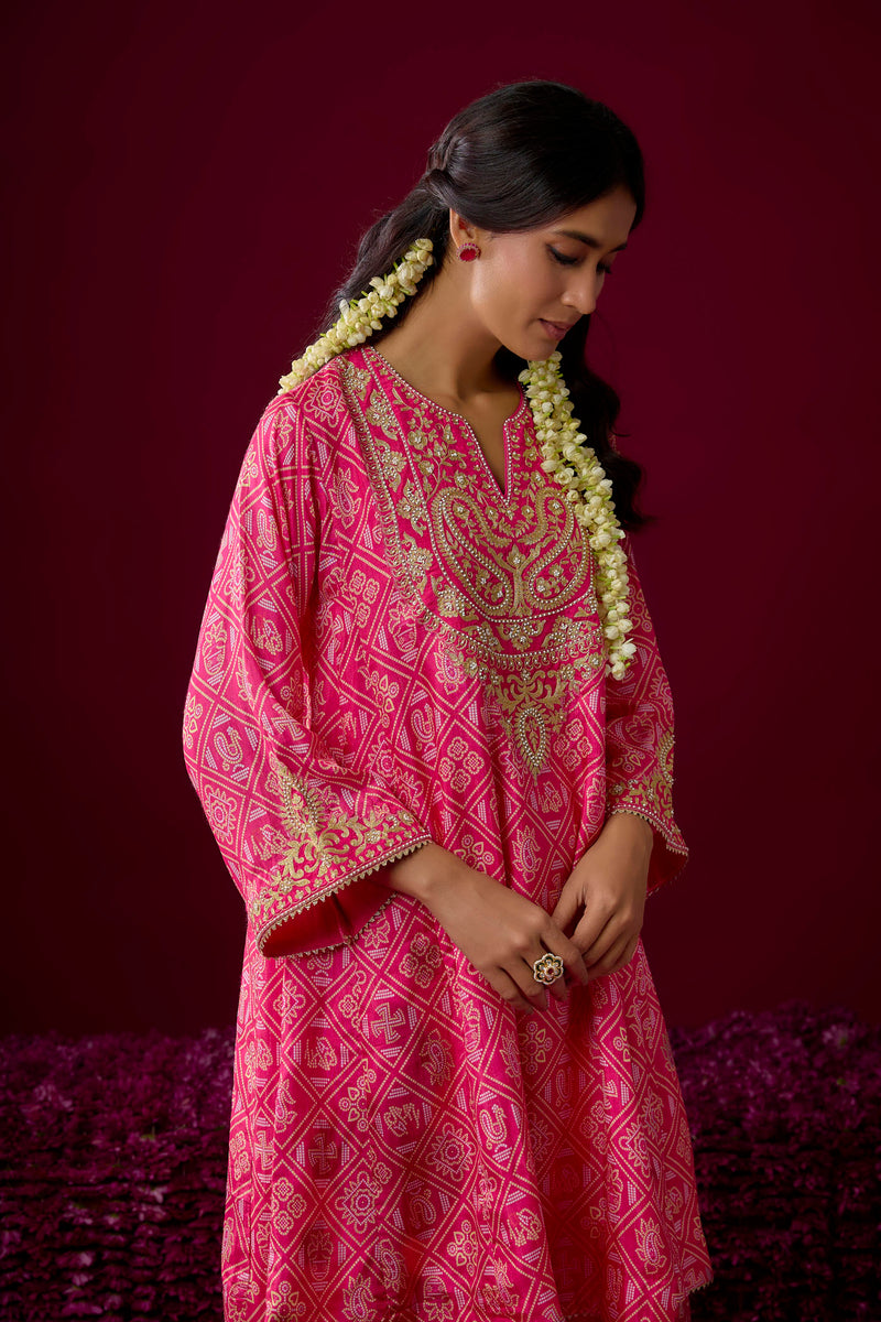 Urwa - Hotpink Short Chauga With Salwar