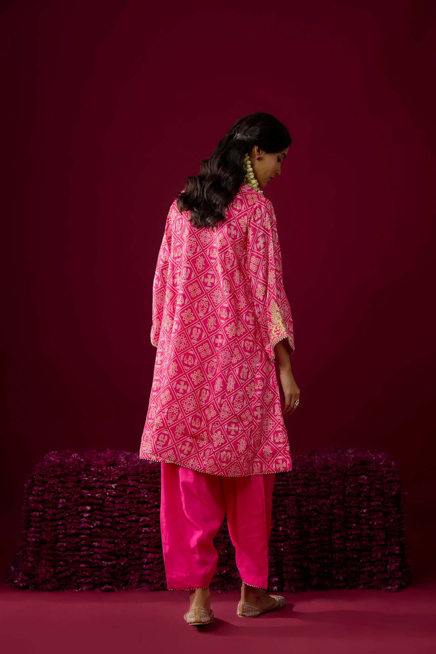 Rasha - Hotpink Short Chauga With Salwar