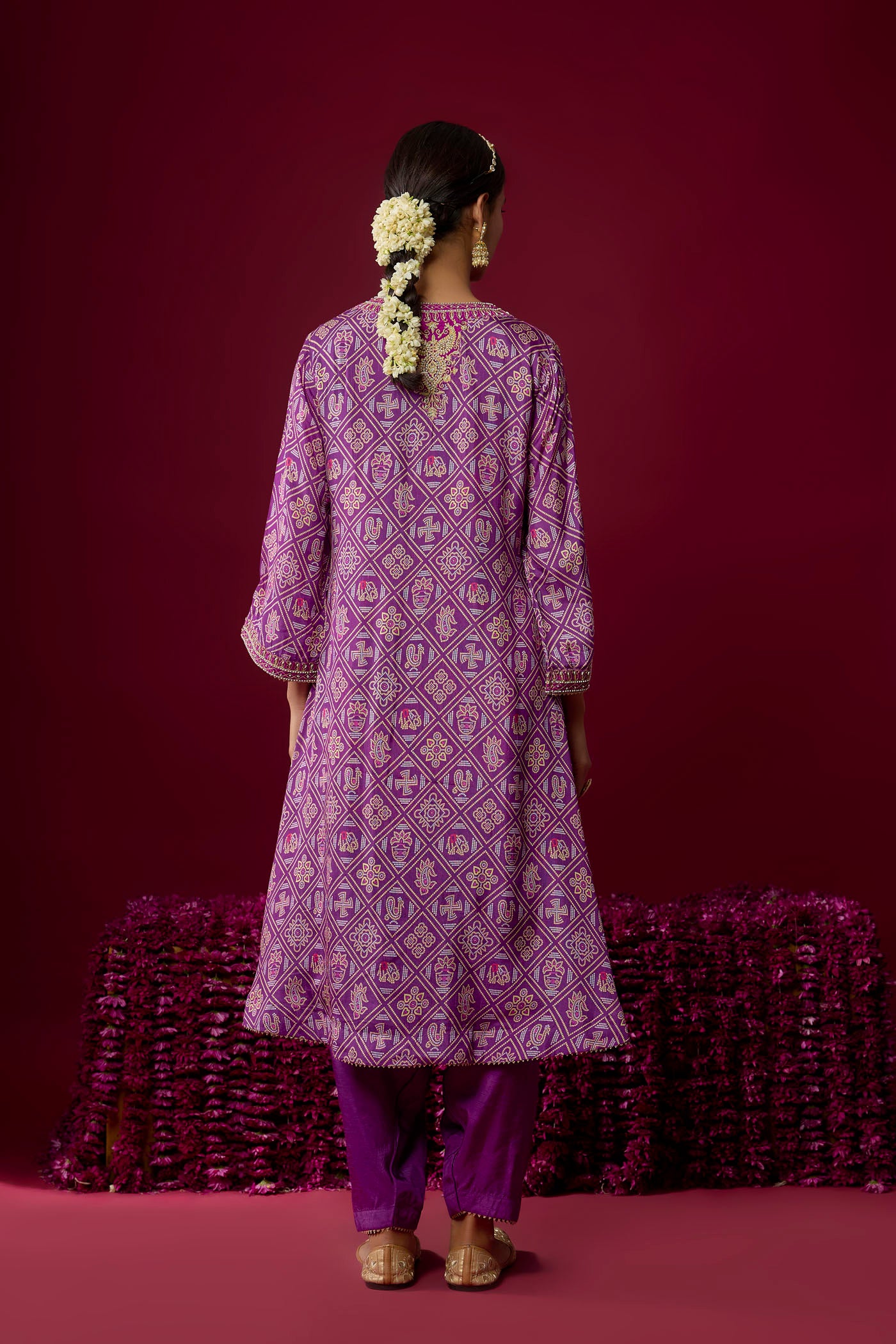 Safiya - Purple Long Kaaftan With Salwar