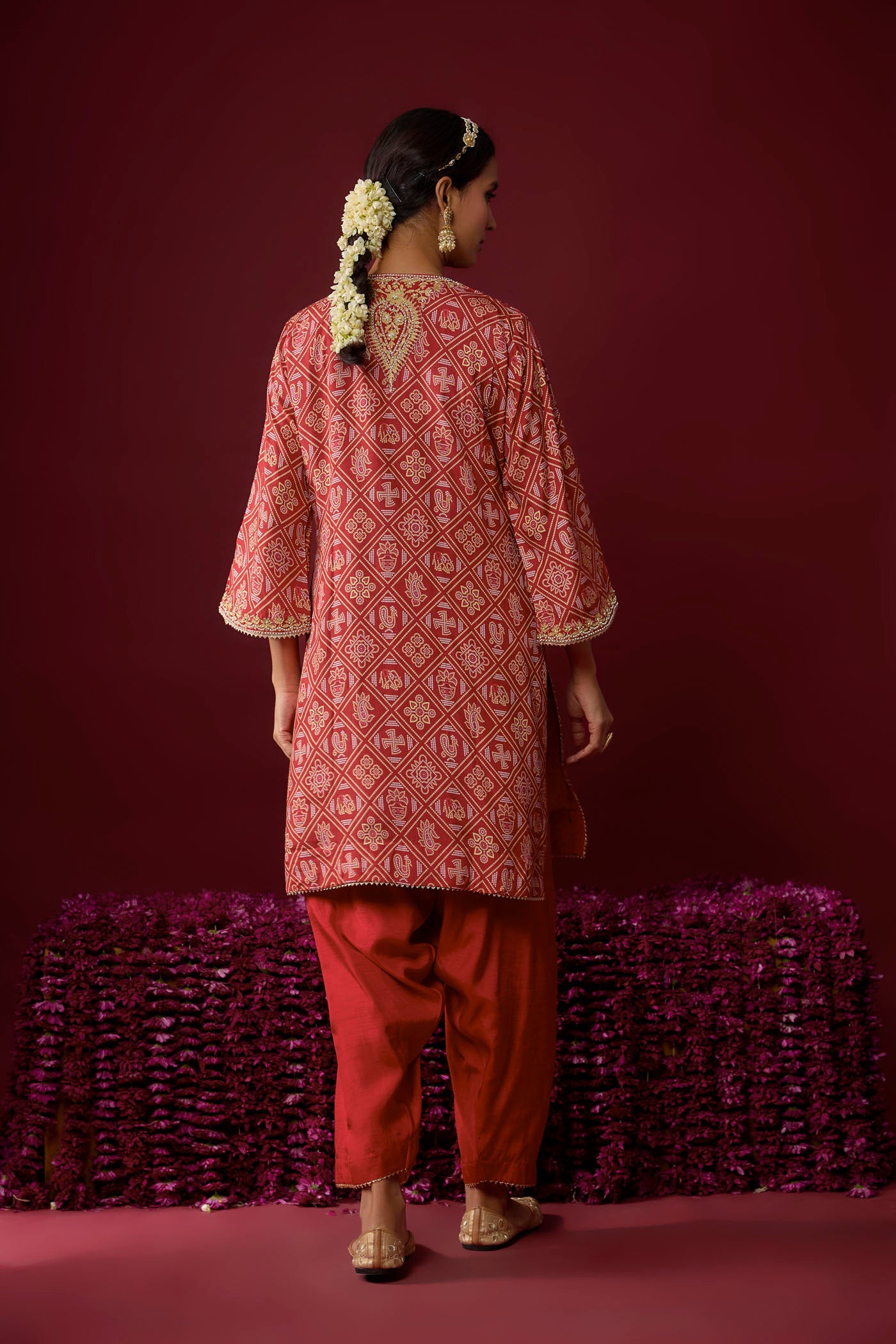 Sarah - Deep Red Kurta With Salwar