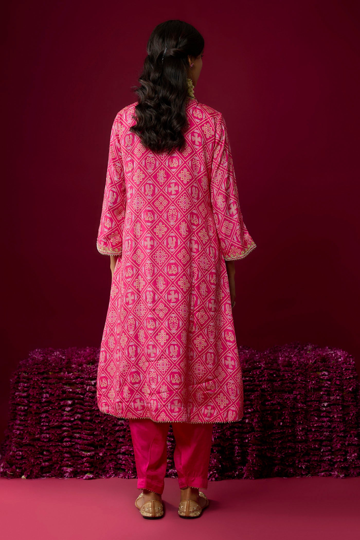 Sarah - Hotpink Long Kaaftan With Salwar