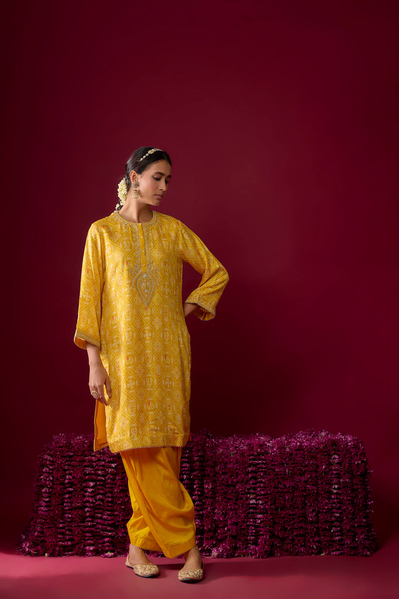 Sarah - Heirloom Mustard Kurta With Salwar