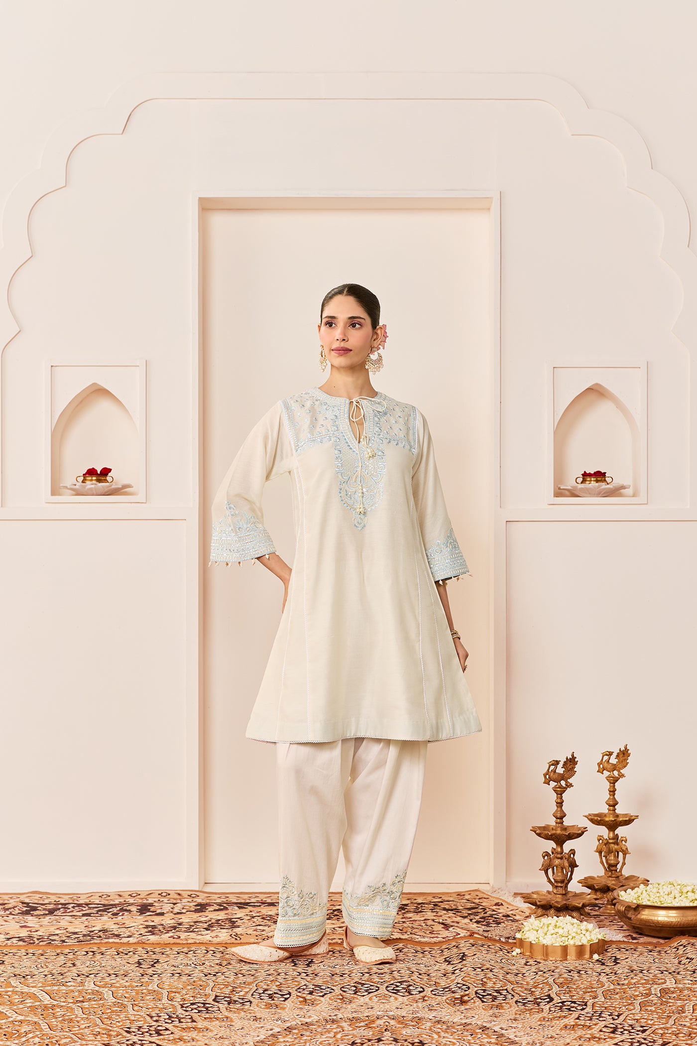 ARSHIYA - DAISY IVORY WITH BLUE CHOGA WITH SALWAR