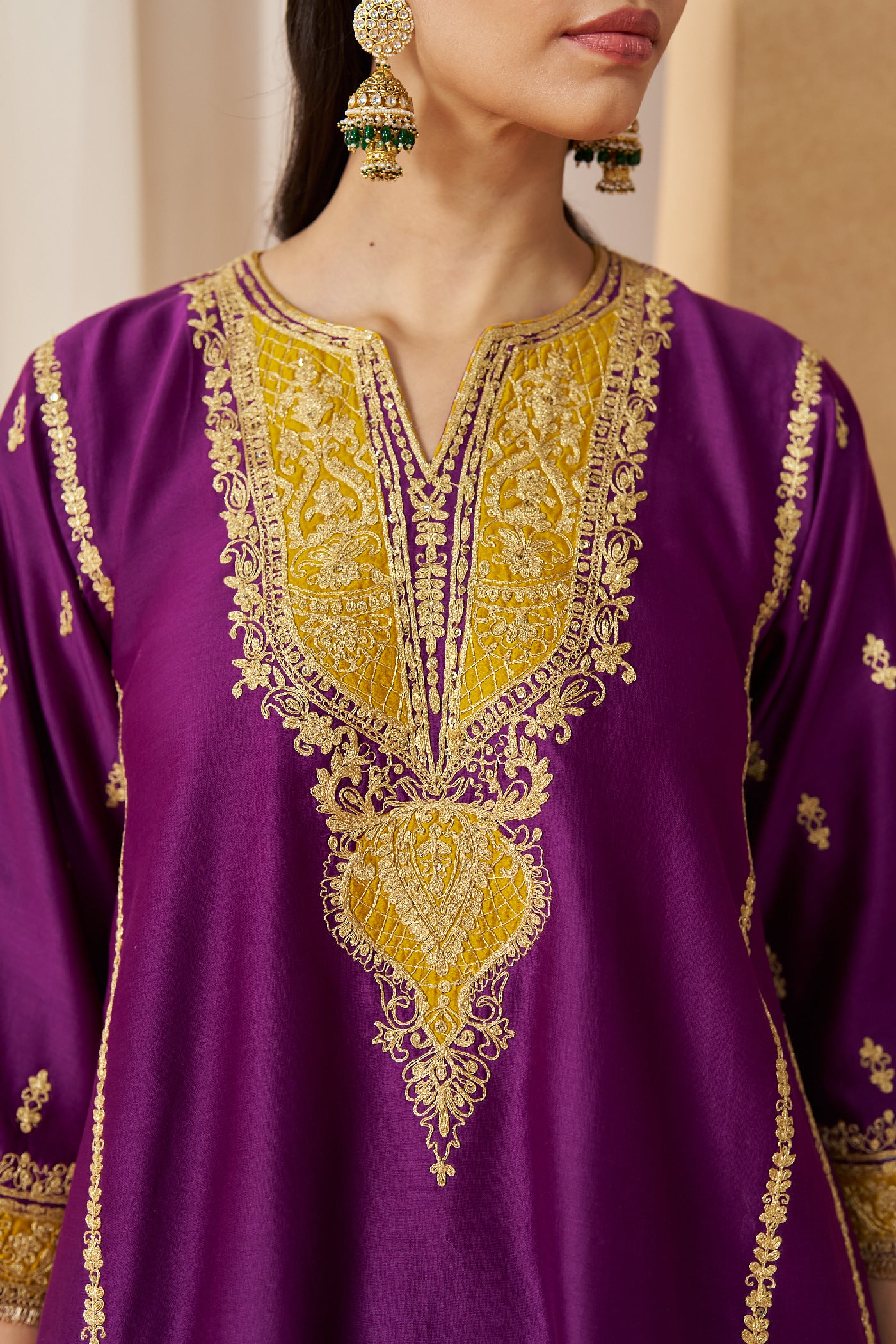 Maahgul Deep Purple Kalidaar Chauga with Salwar
