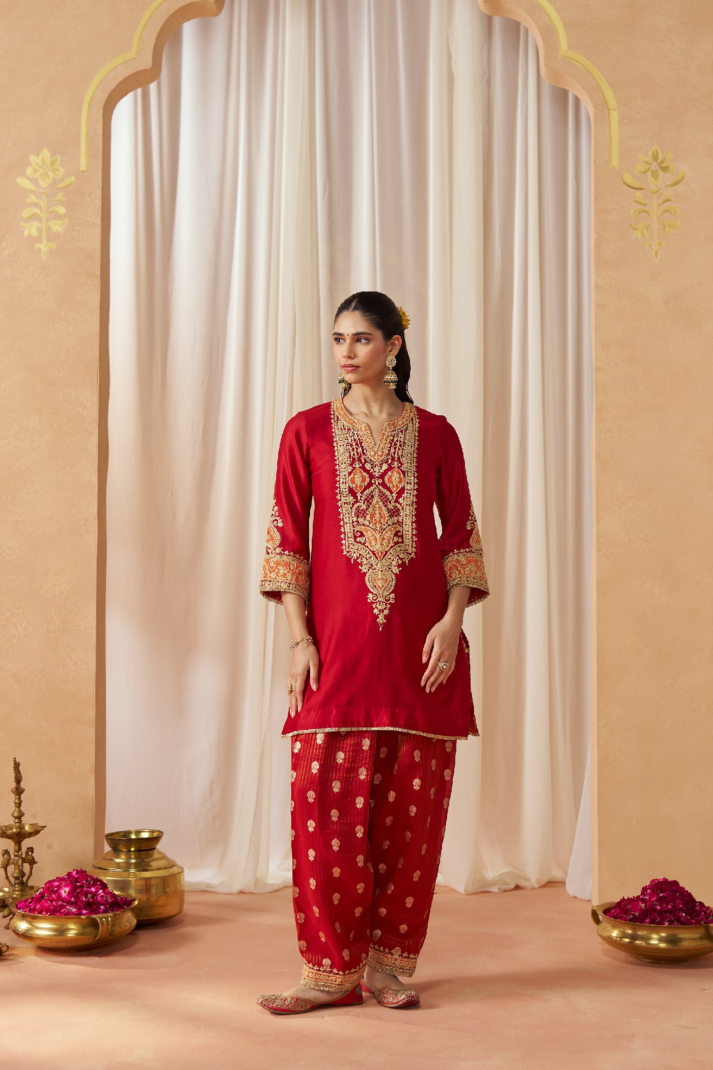 Adeela Deep Red Kurta with Salwar