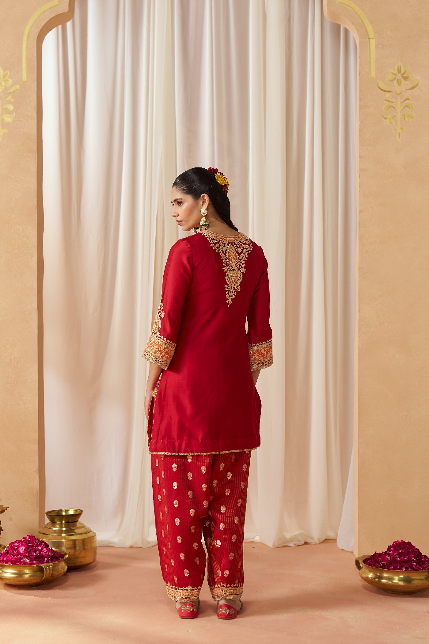Adeela Deep Red Kurta with Salwar