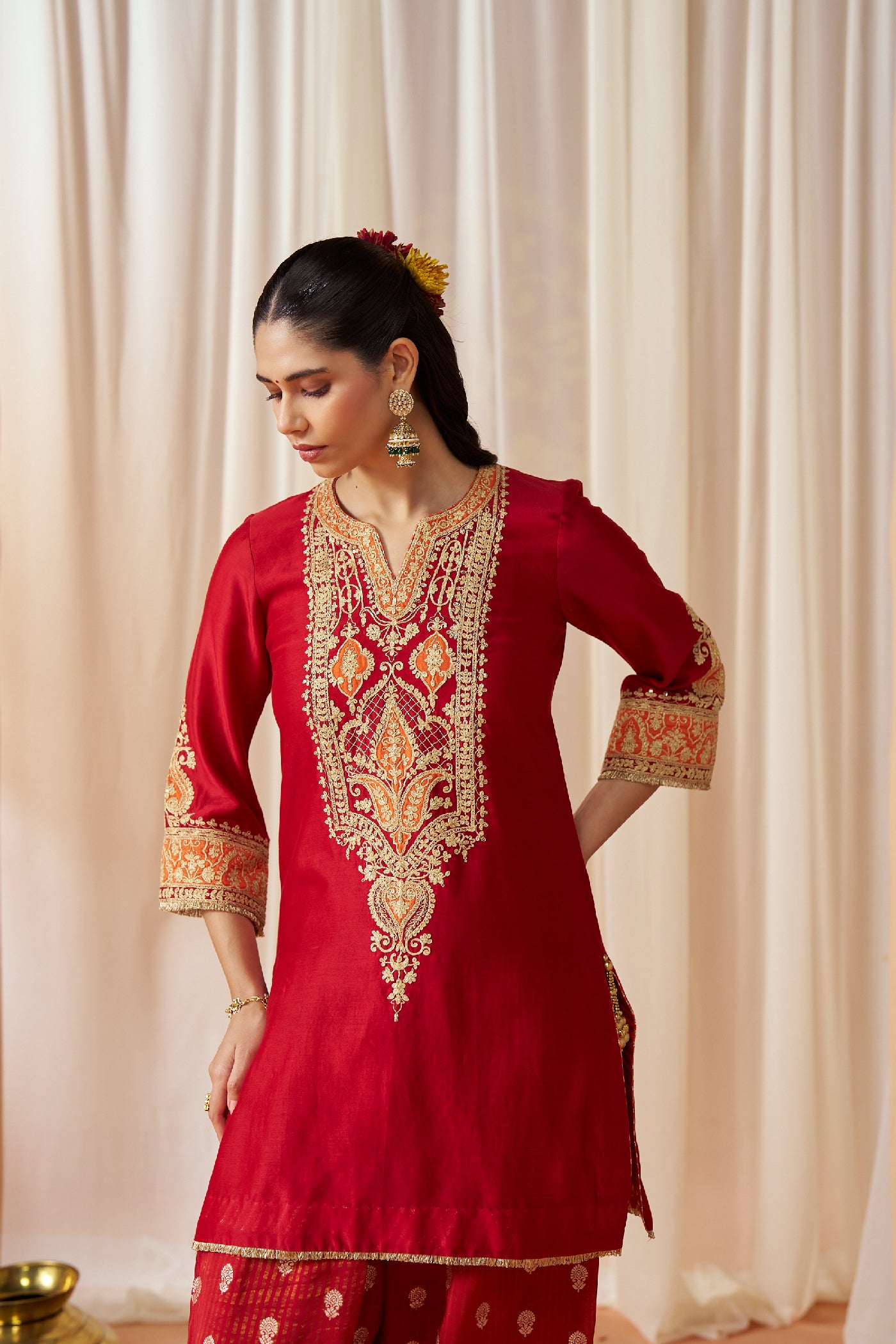 Adeela Deep Red Kurta with Salwar
