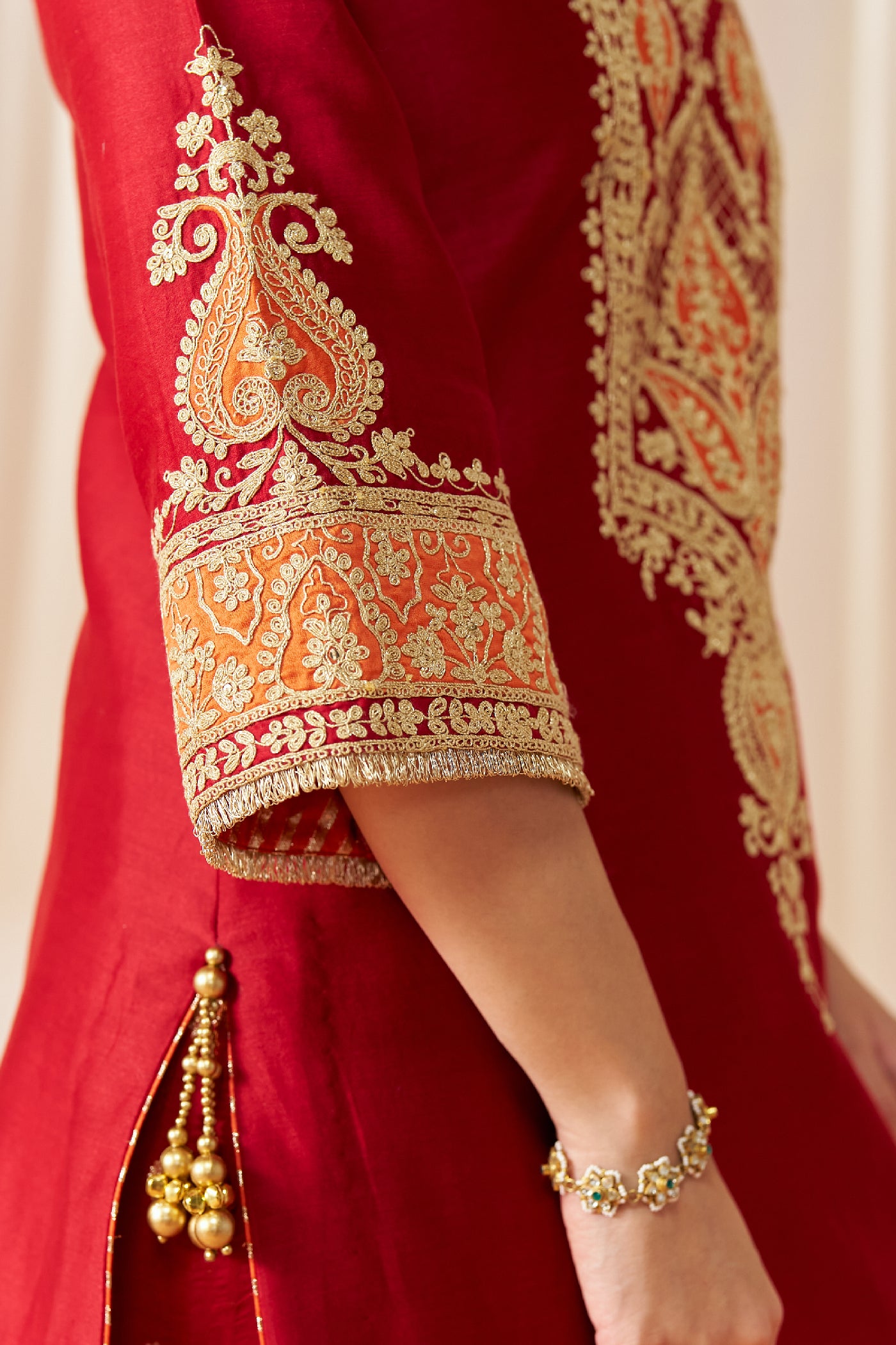Adeela Deep Red Kurta with Salwar