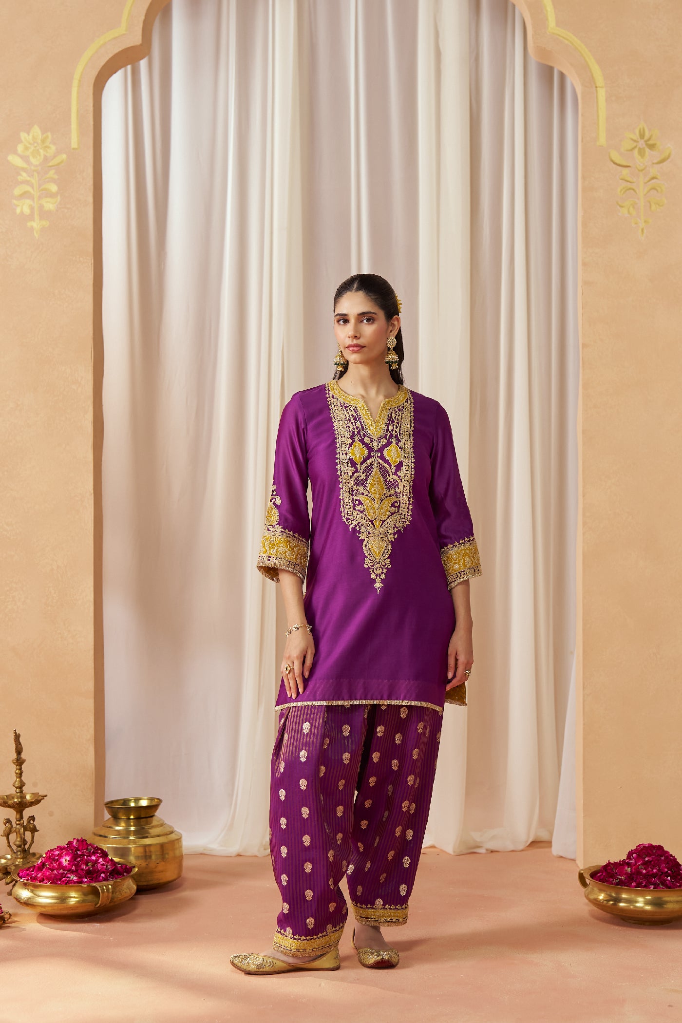 Adeela Deep Purple Kurta with Salwar