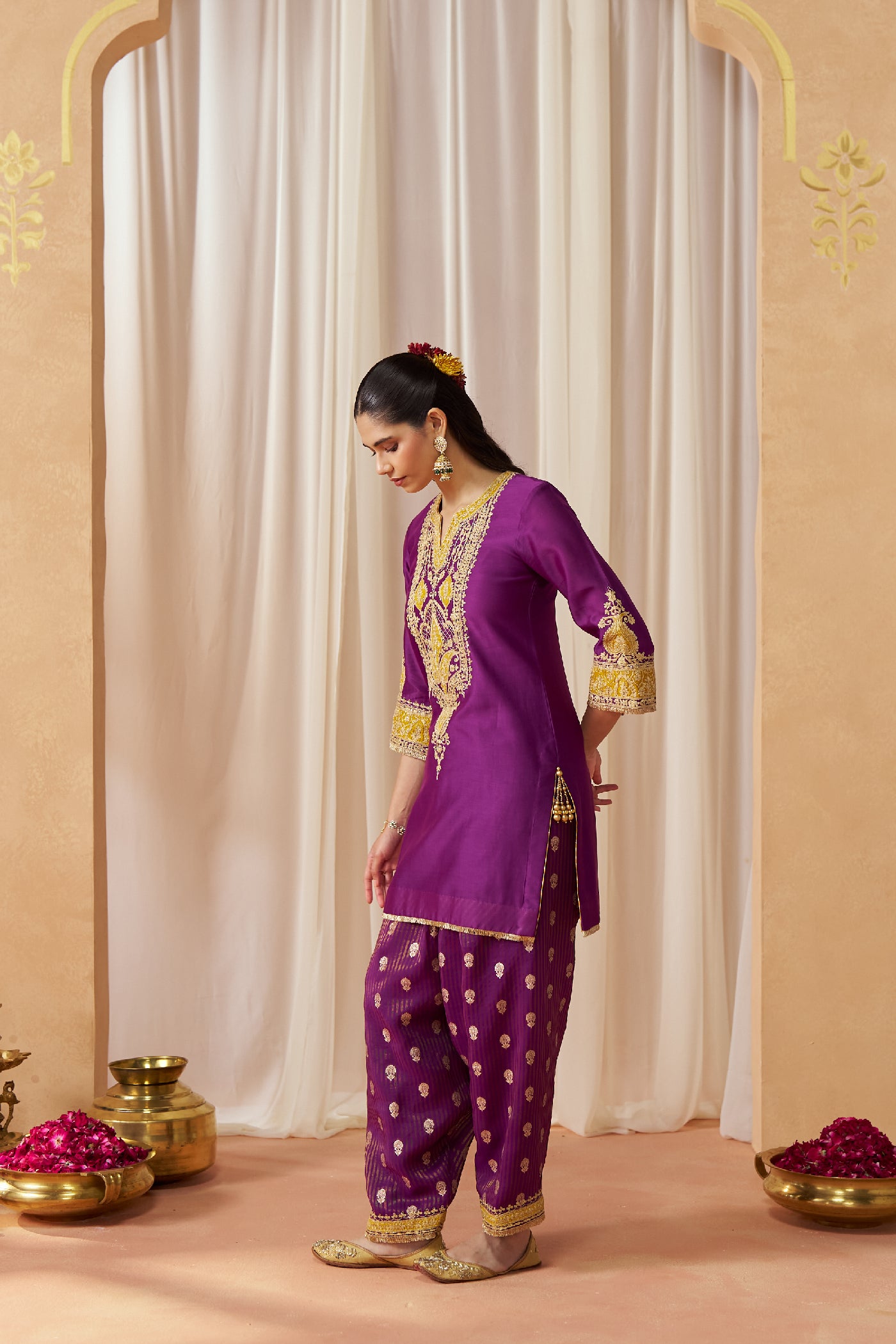 Adeela Deep Purple Kurta with Salwar