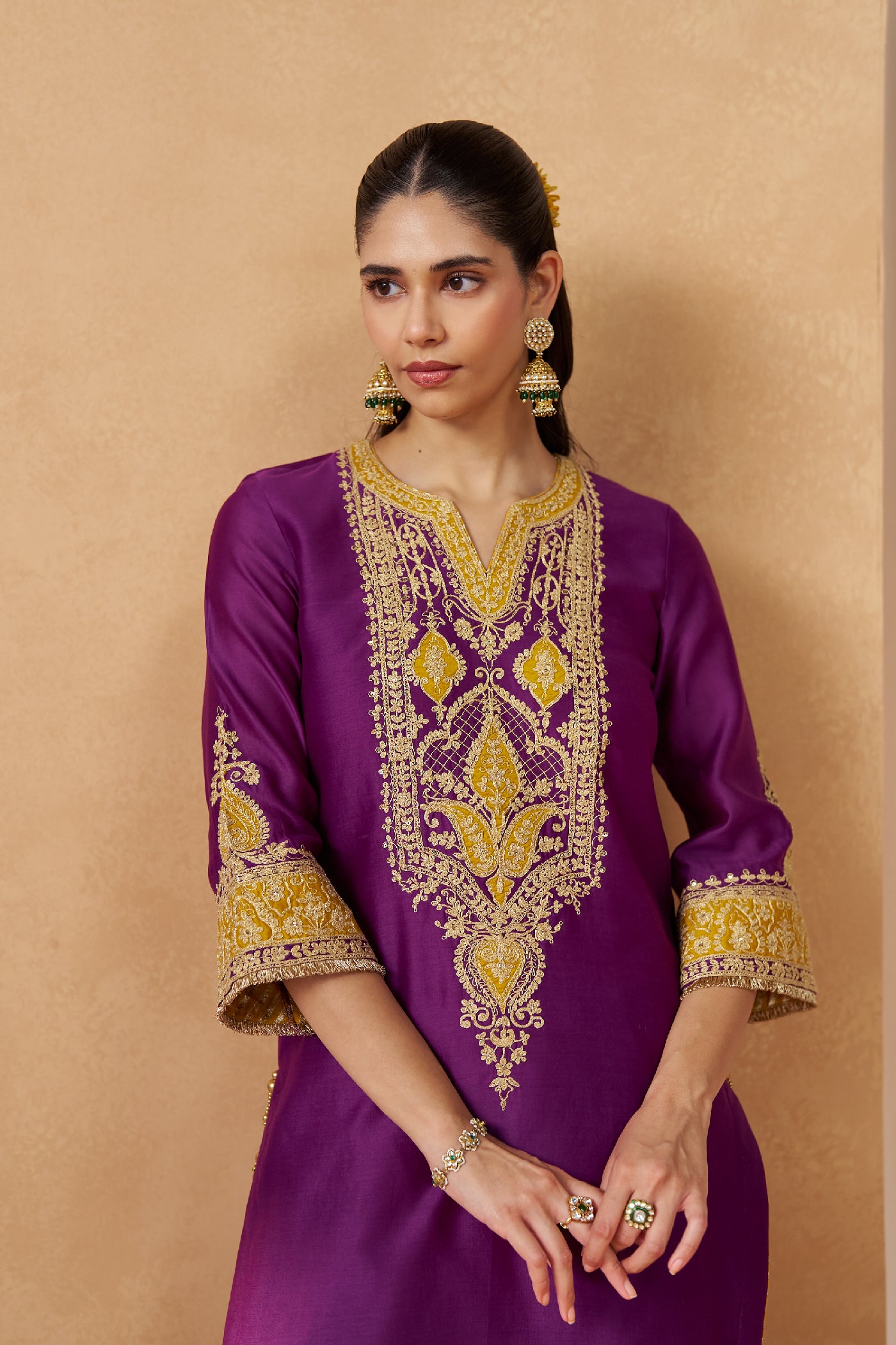 Adeela Deep Purple Kurta with Salwar