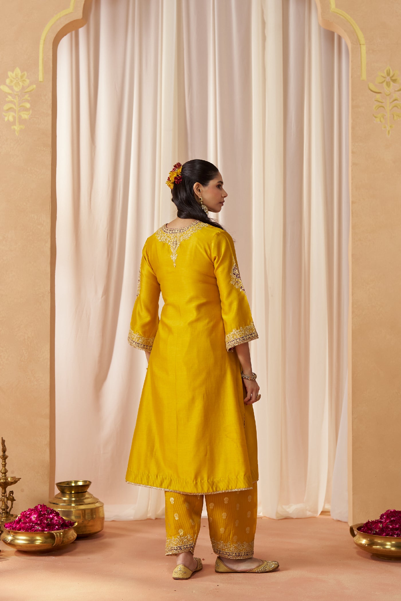 Liana Mustard Chauga with Salwar