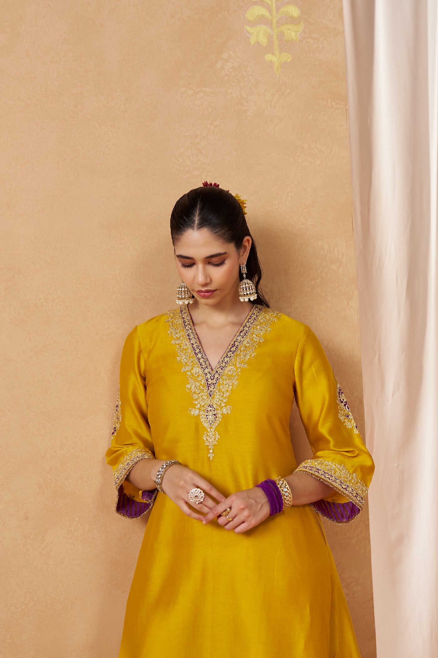 Liana Mustard Chauga with Salwar
