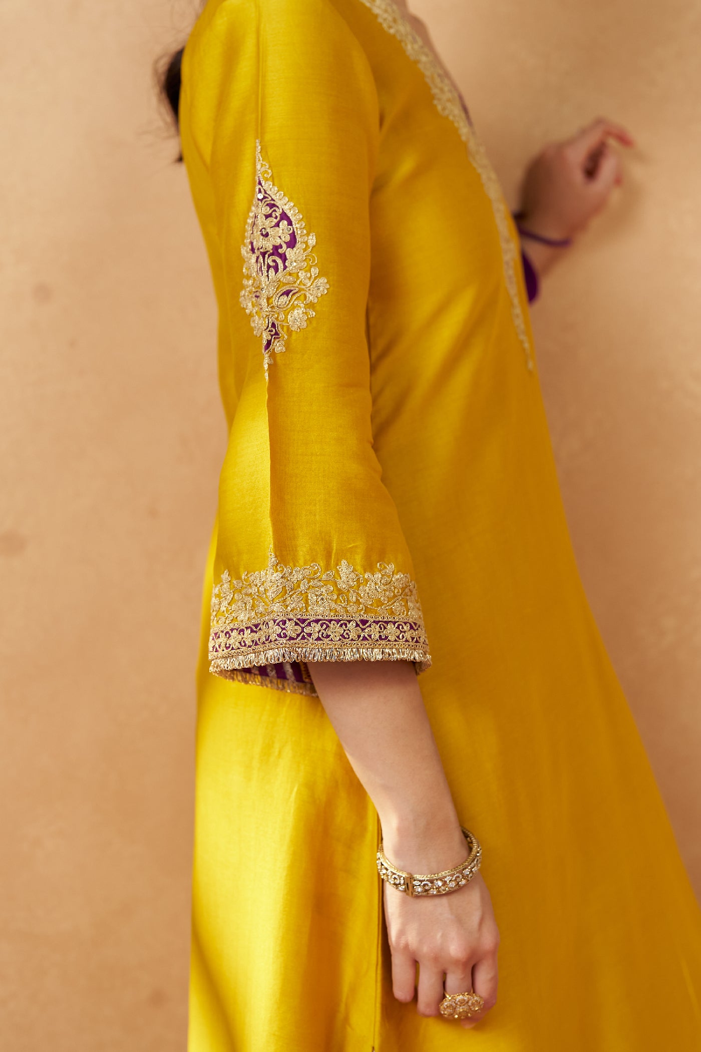 Liana Mustard Chauga with Salwar
