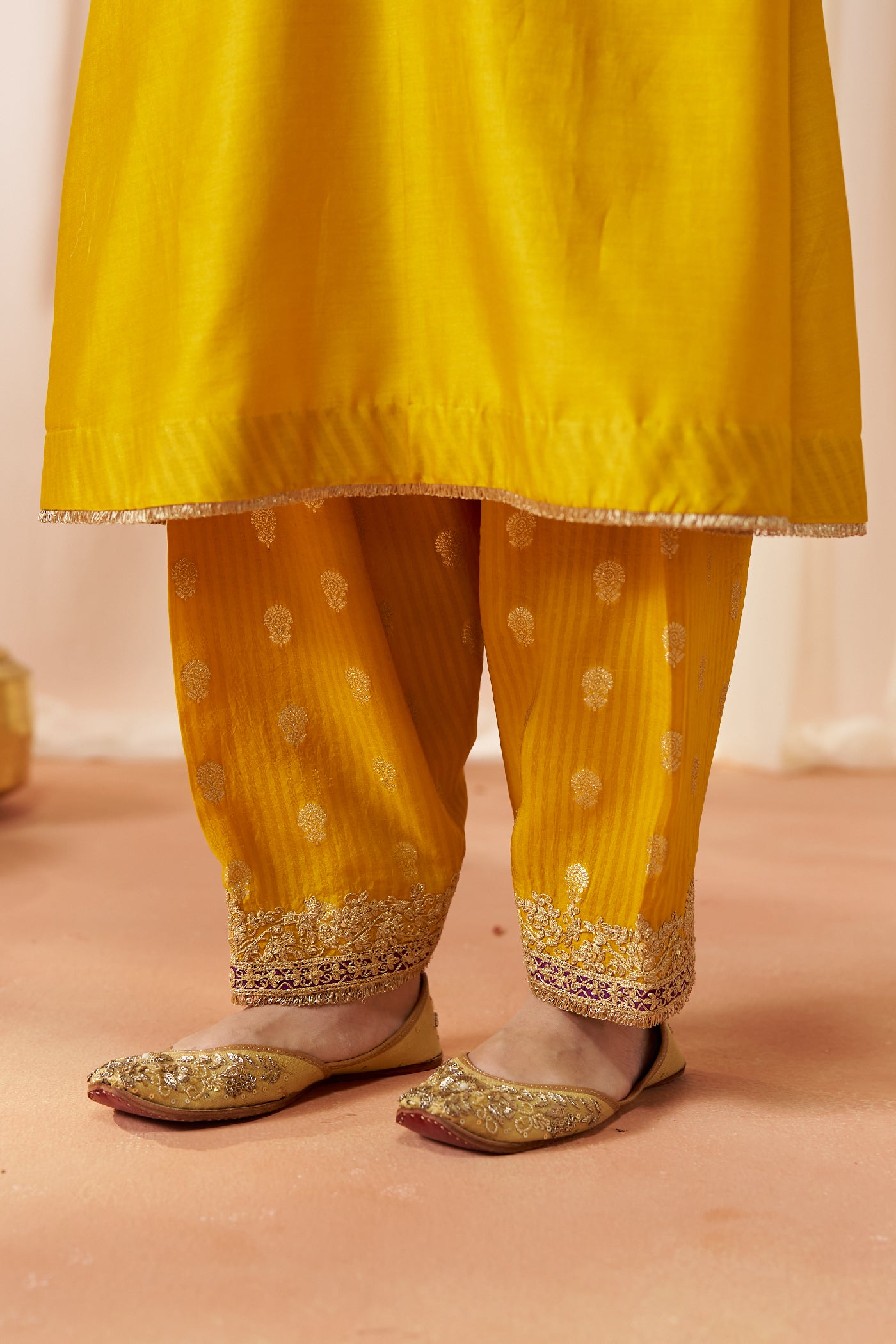 Liana Mustard Chauga with Salwar