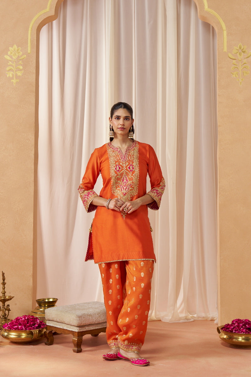 Adeela Burnt Orange Kurta with Salwar