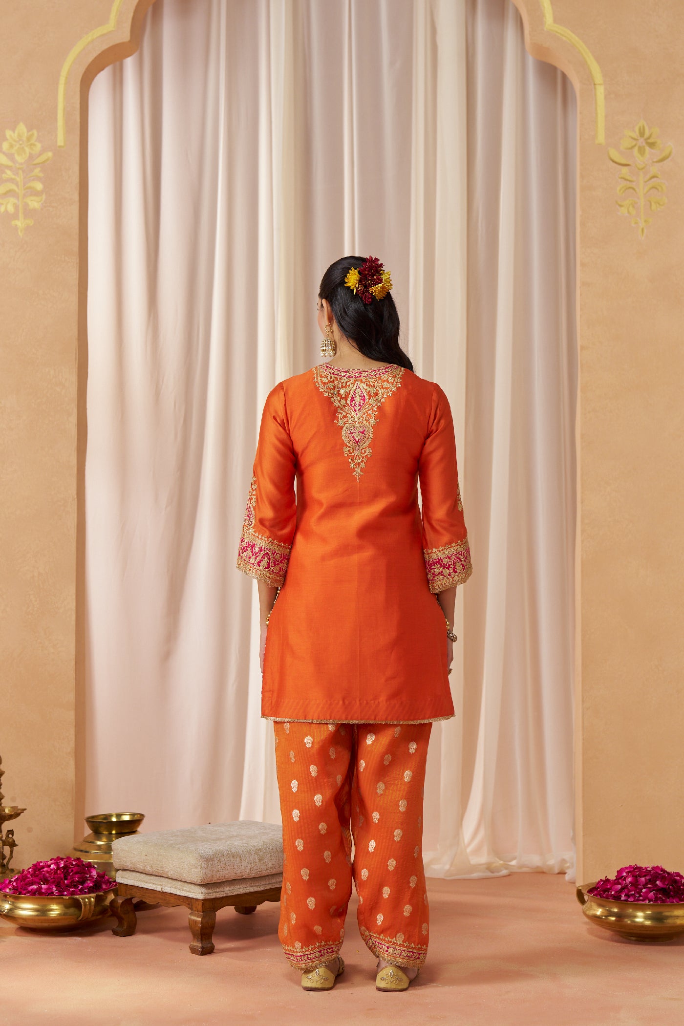 Adeela Burnt Orange Kurta with Salwar