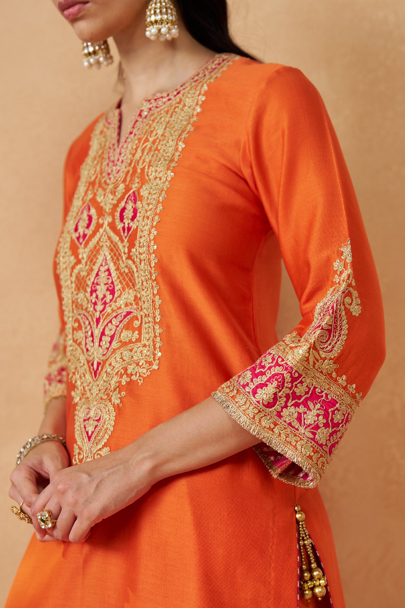 Adeela Burnt Orange Kurta with Salwar