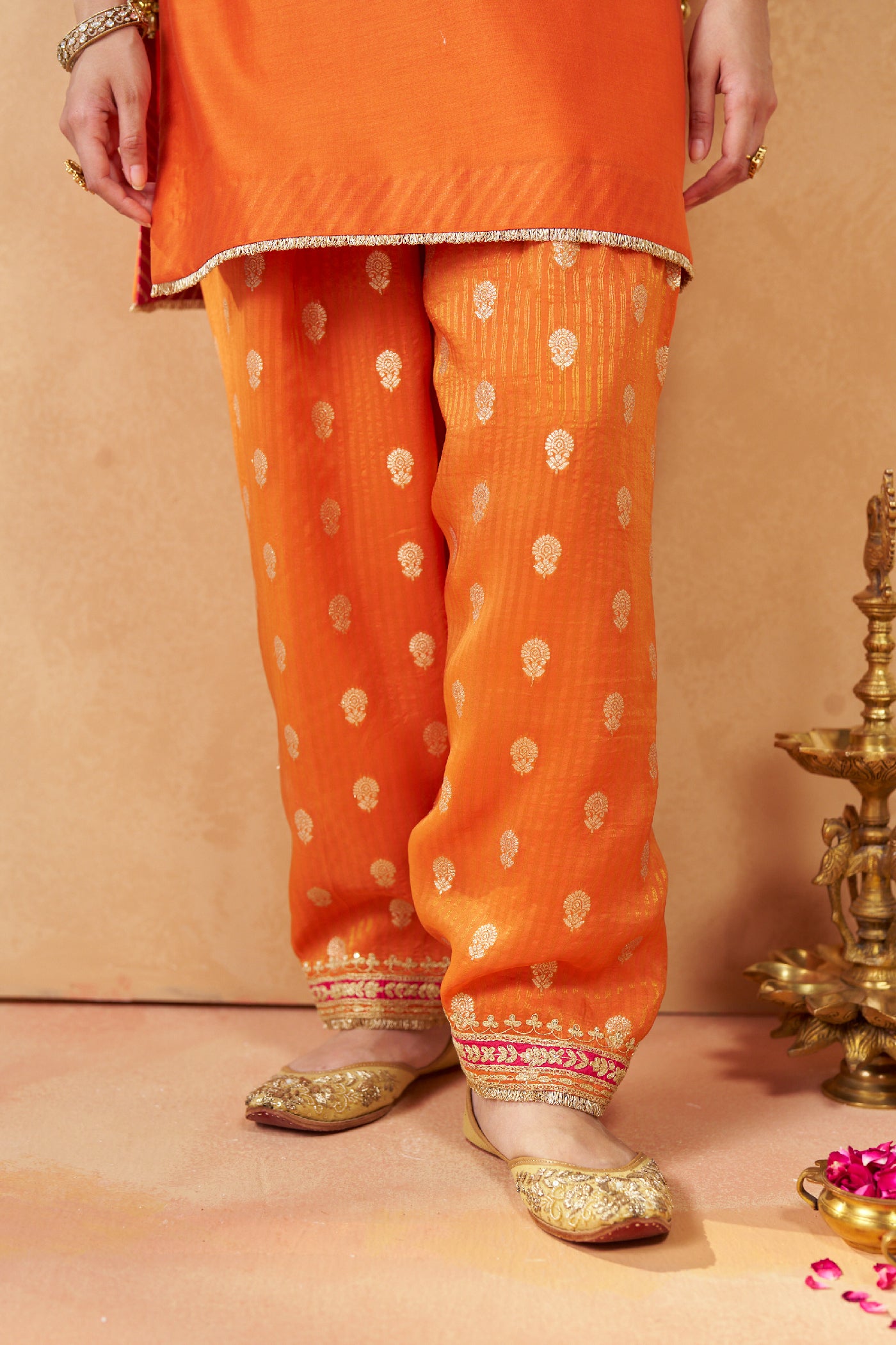 Adeela Burnt Orange Kurta with Salwar