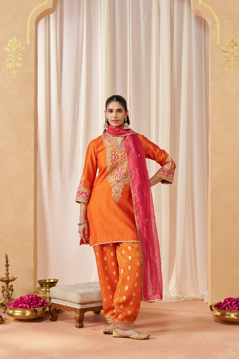 Adeela Burnt Orange Kurta with Salwar