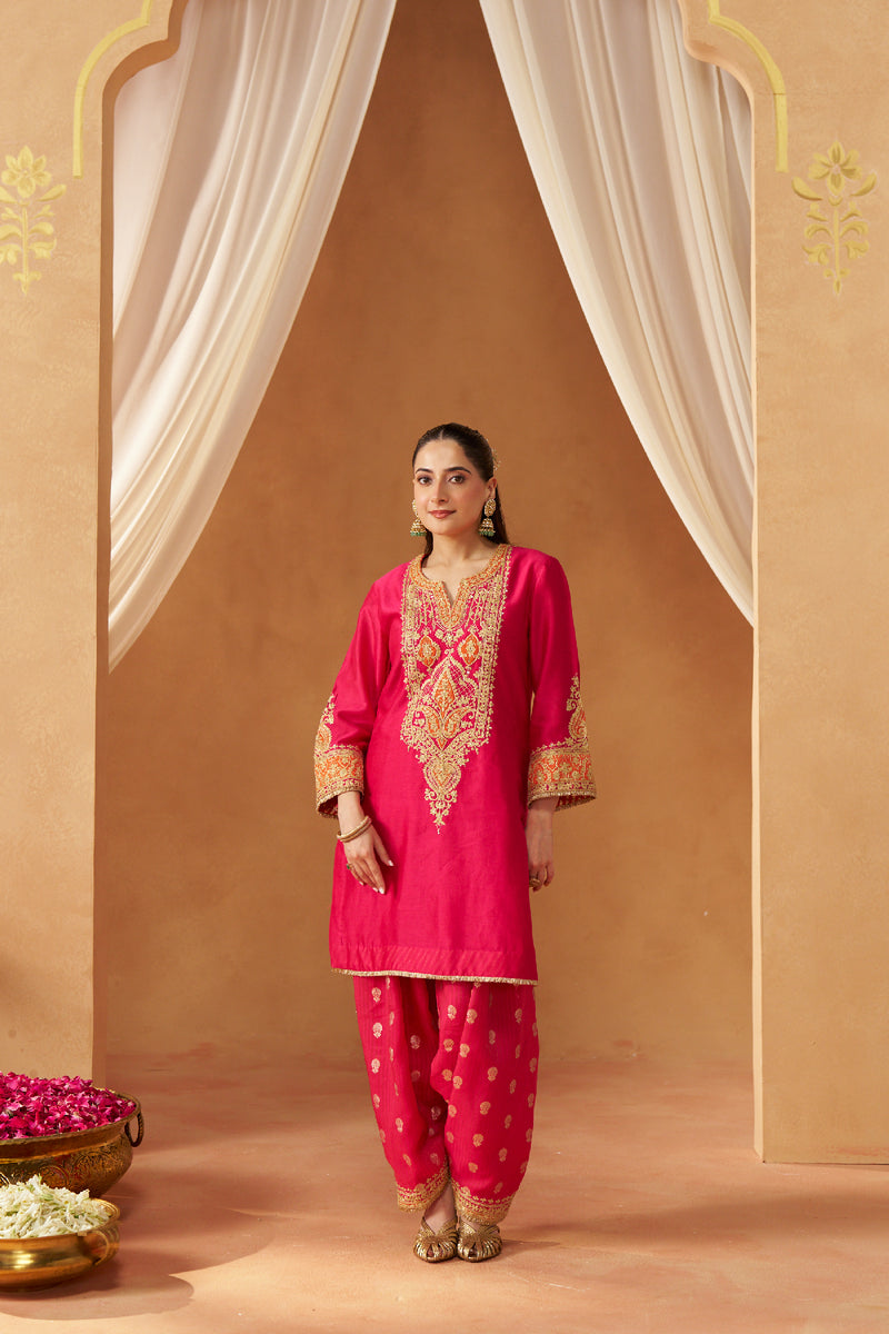 Adeela Hotpink Kurta with Salwar