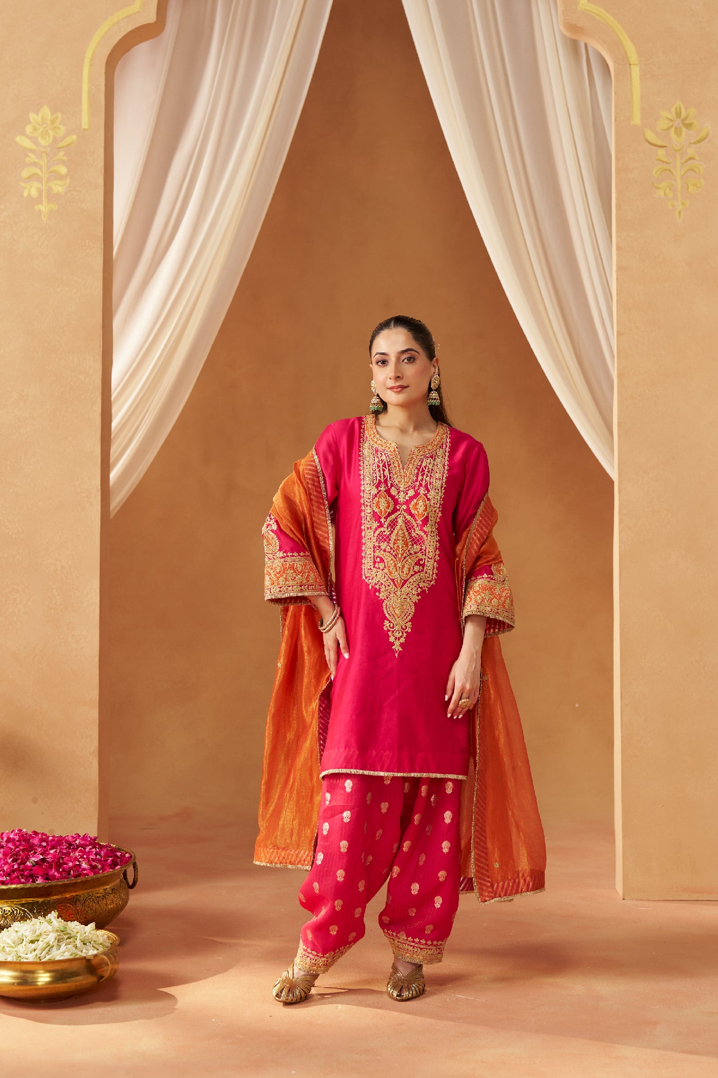 Adeela Hotpink Kurta with Salwar