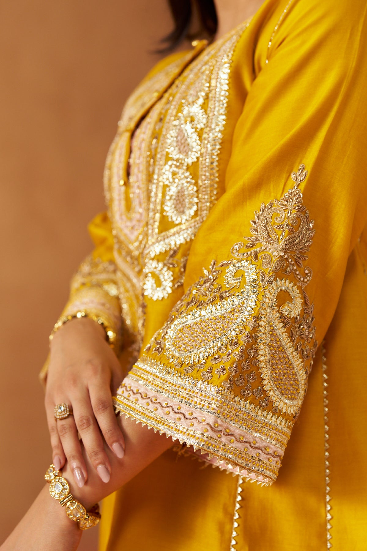 Zimal mustard chauga with salwar