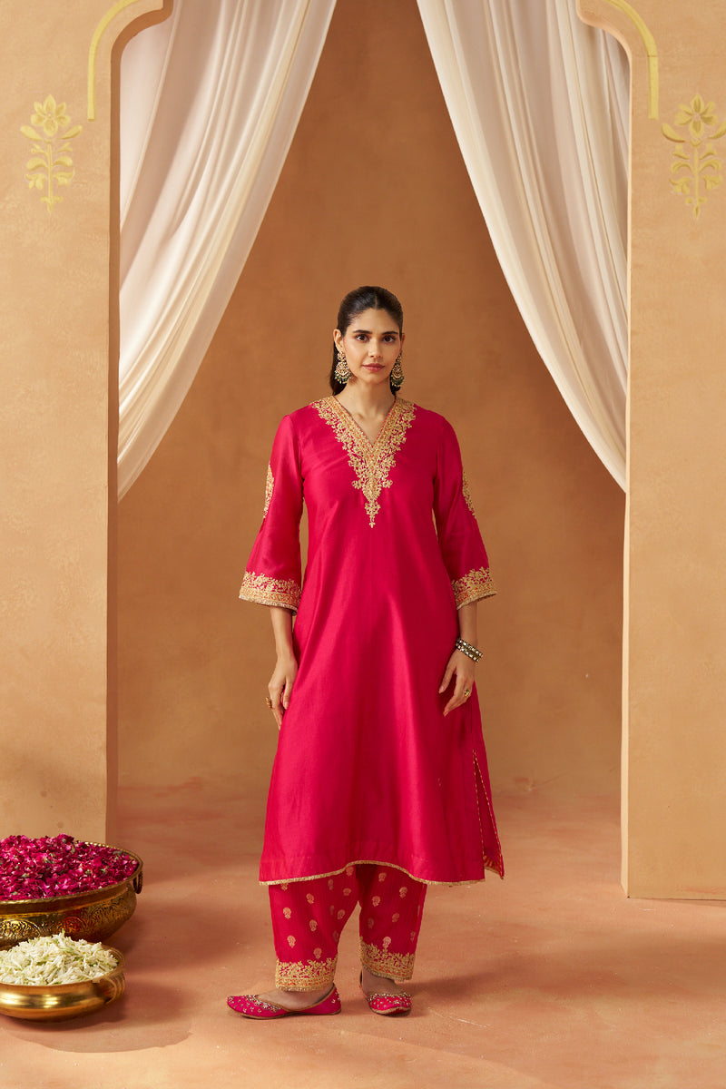Liana Hotpink Chauga with Salwar