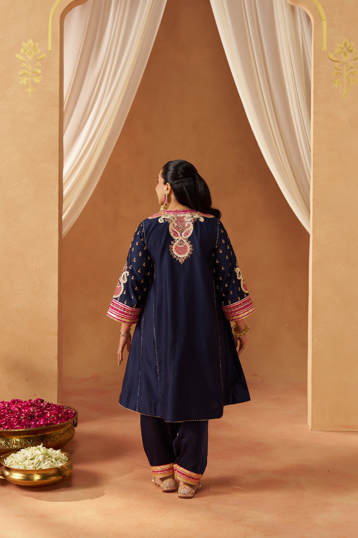 Riva deep blue chauga with salwar