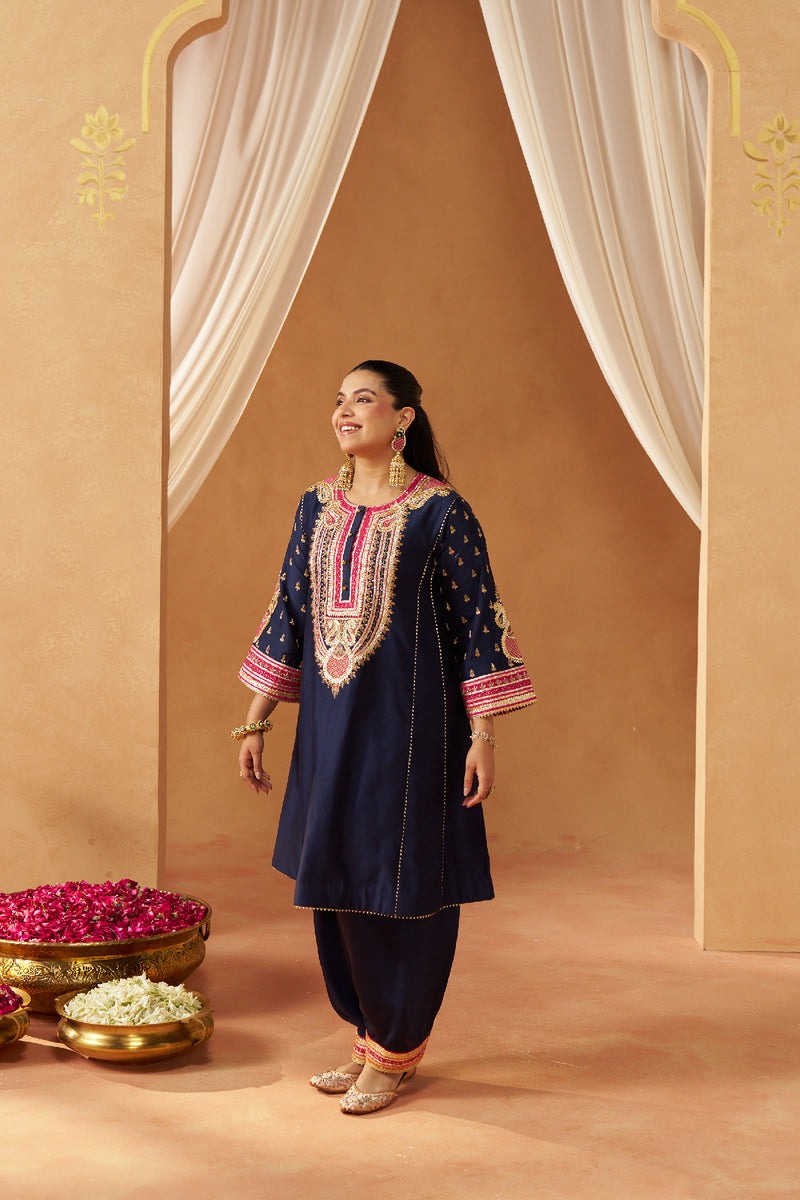 Riva deep blue chauga with salwar