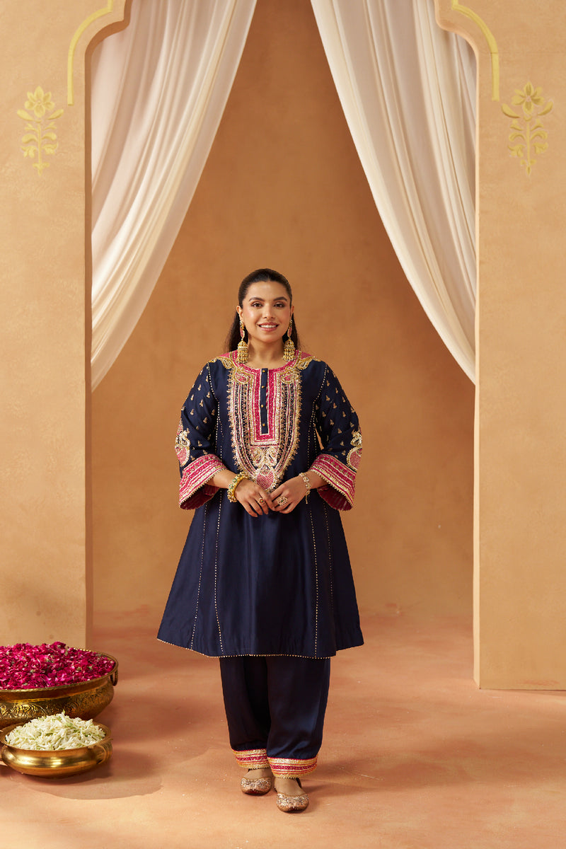 Riva deep blue chauga with salwar