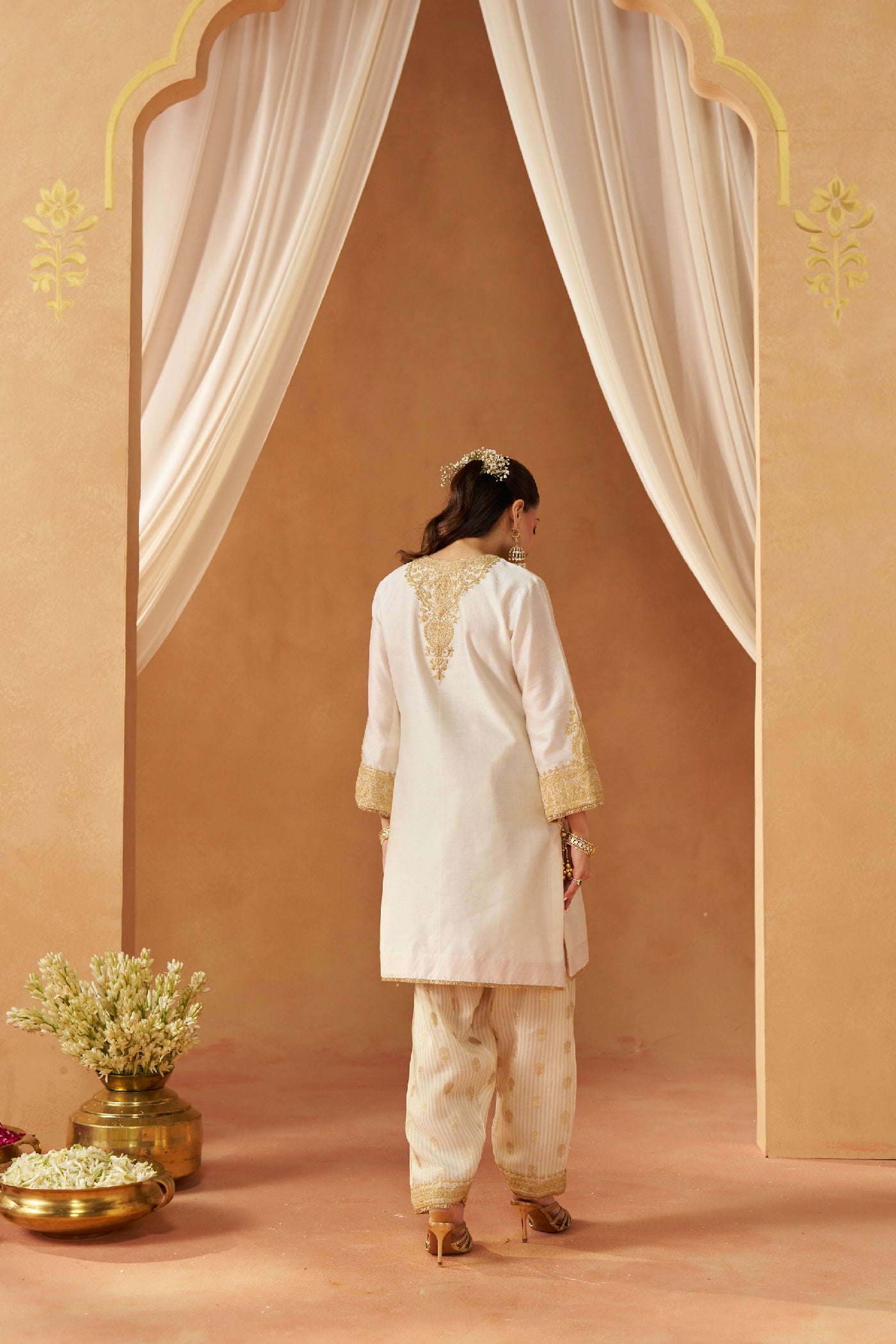Adeela Daisy Ivory Kurta with Salwar