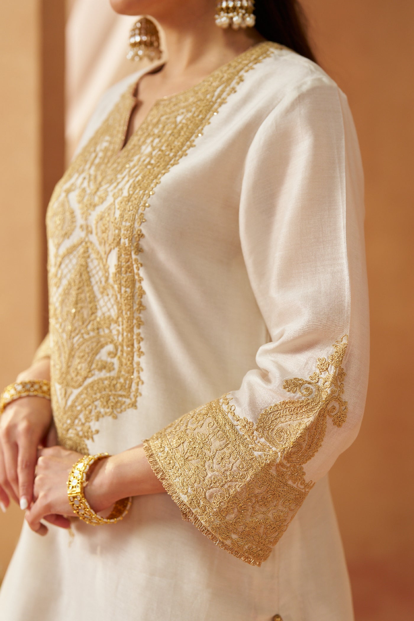 Adeela Daisy Ivory Kurta with Salwar
