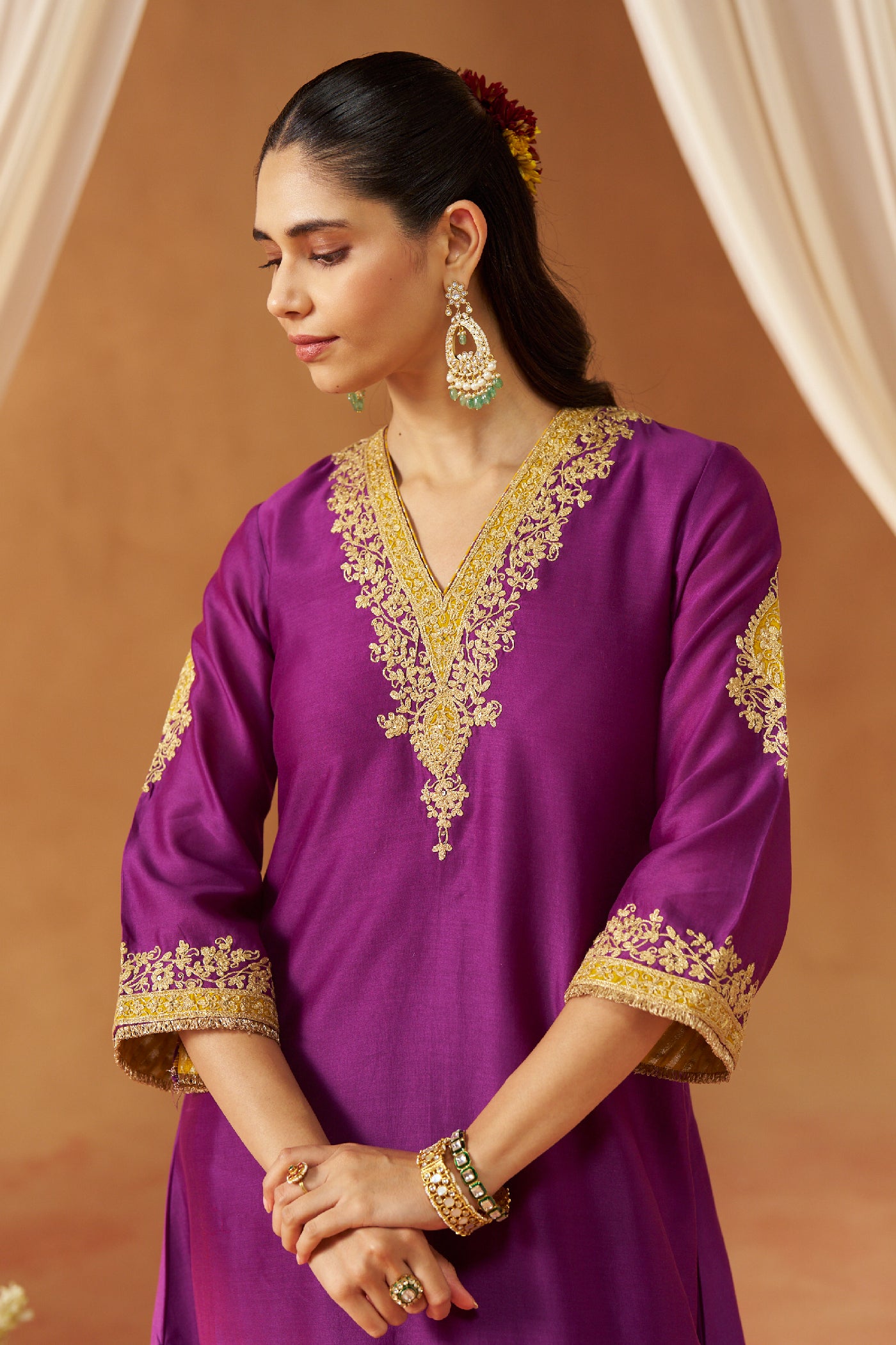 Liana Deep Purple Chauga with Salwar