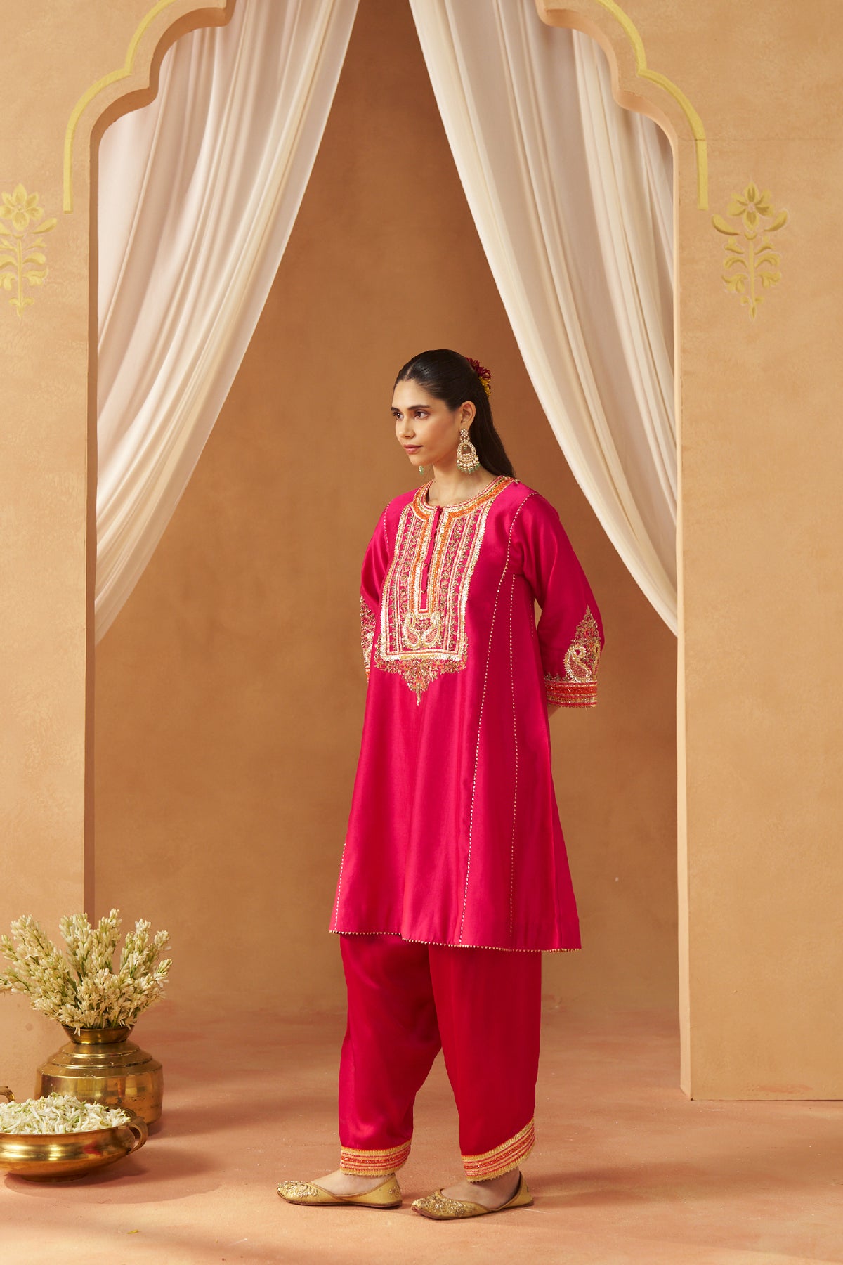 Daneen hotpink chauga with salwar