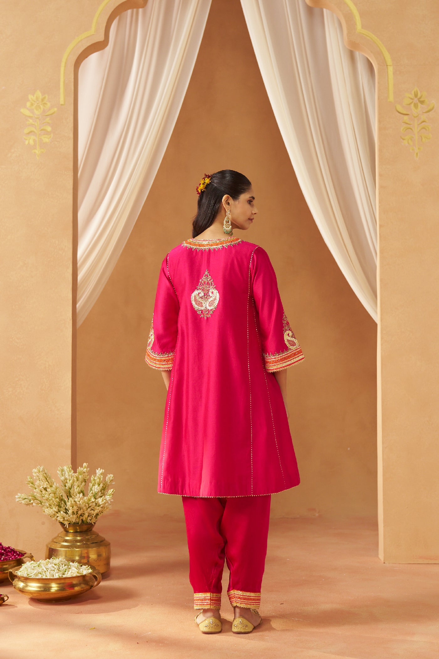 Daneen hotpink chauga with salwar