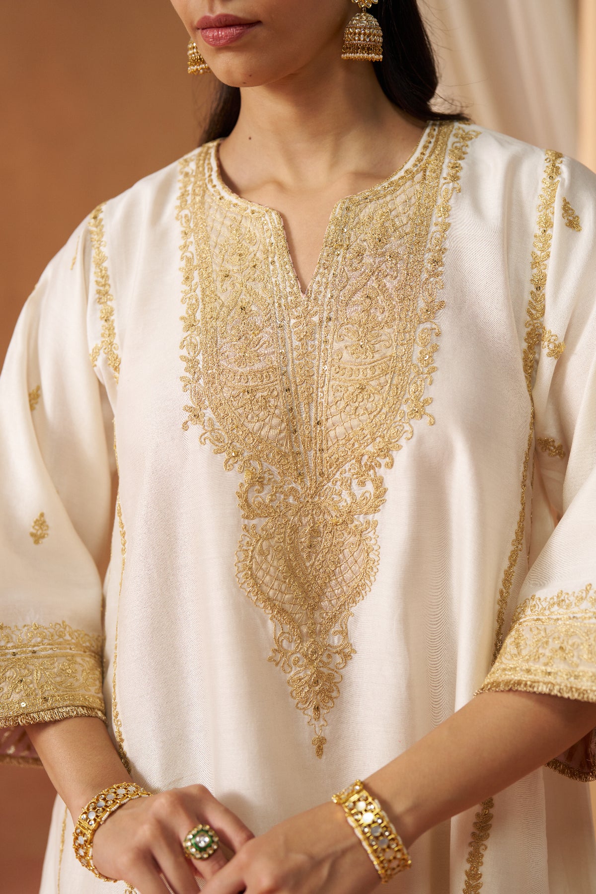 Maahgul Daisy Ivory Kalidaar Chauga with Salwar