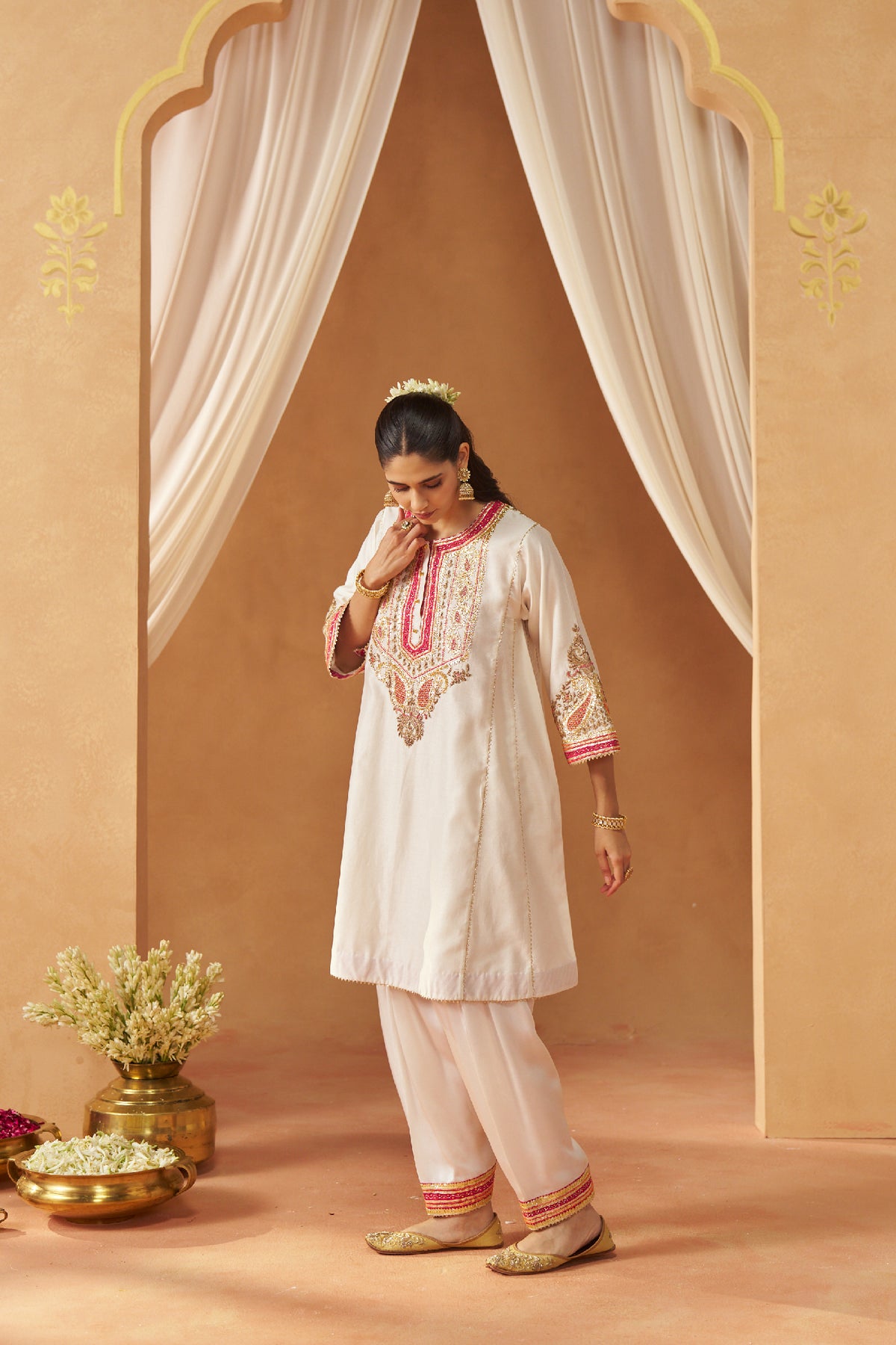 Zimal daisy ivory chauga with salwar