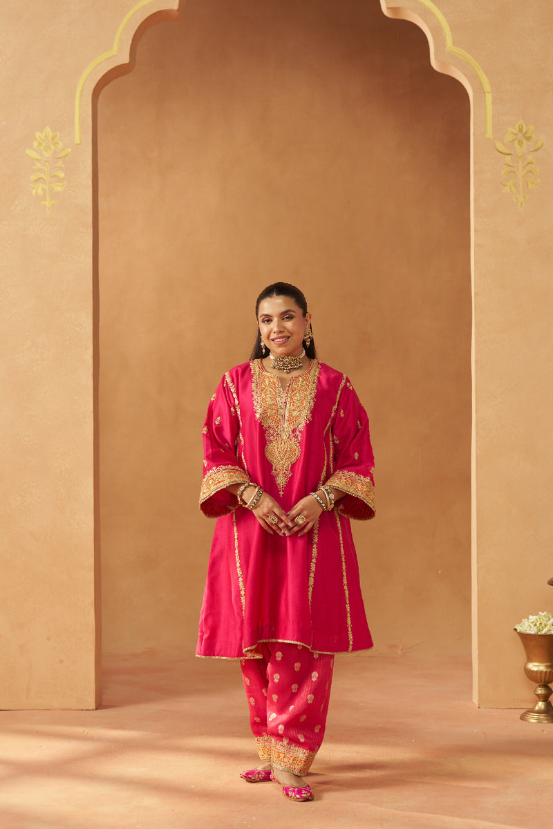 Maahgul Hotpink Kalidaar  Chauga with Salwar