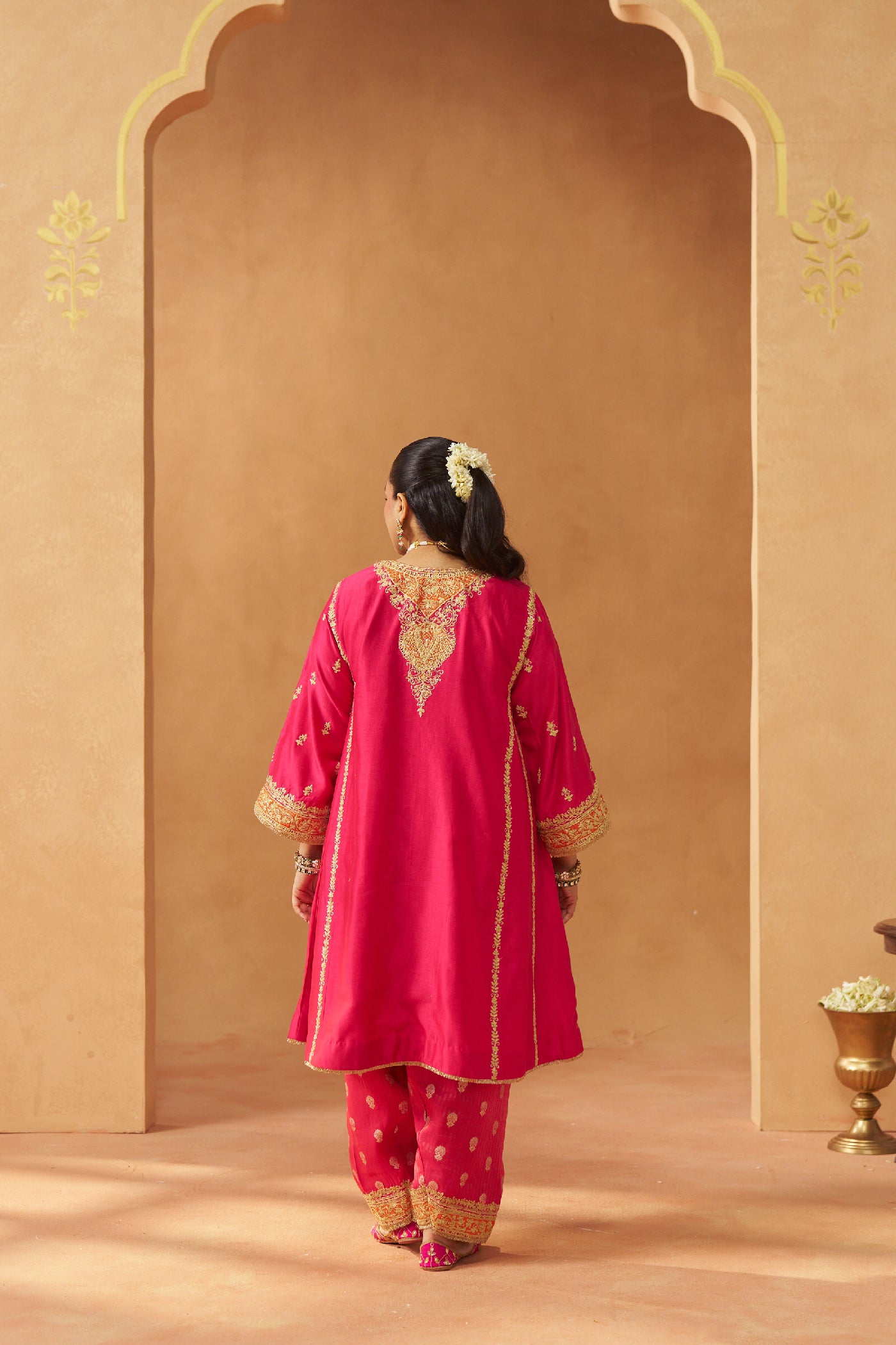 Maahgul Hotpink Kalidaar  Chauga with Salwar