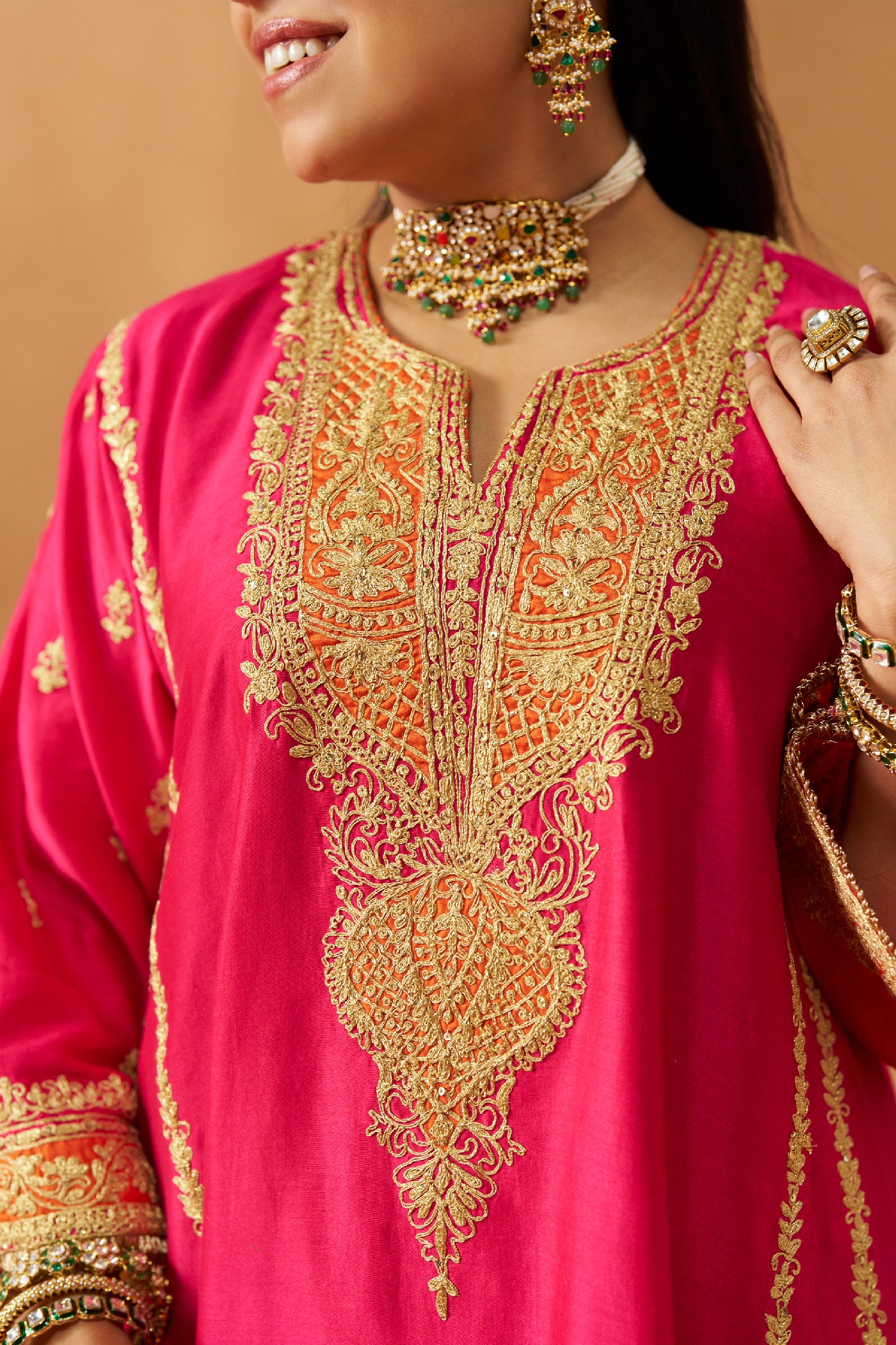 Maahgul Hotpink Kalidaar  Chauga with Salwar