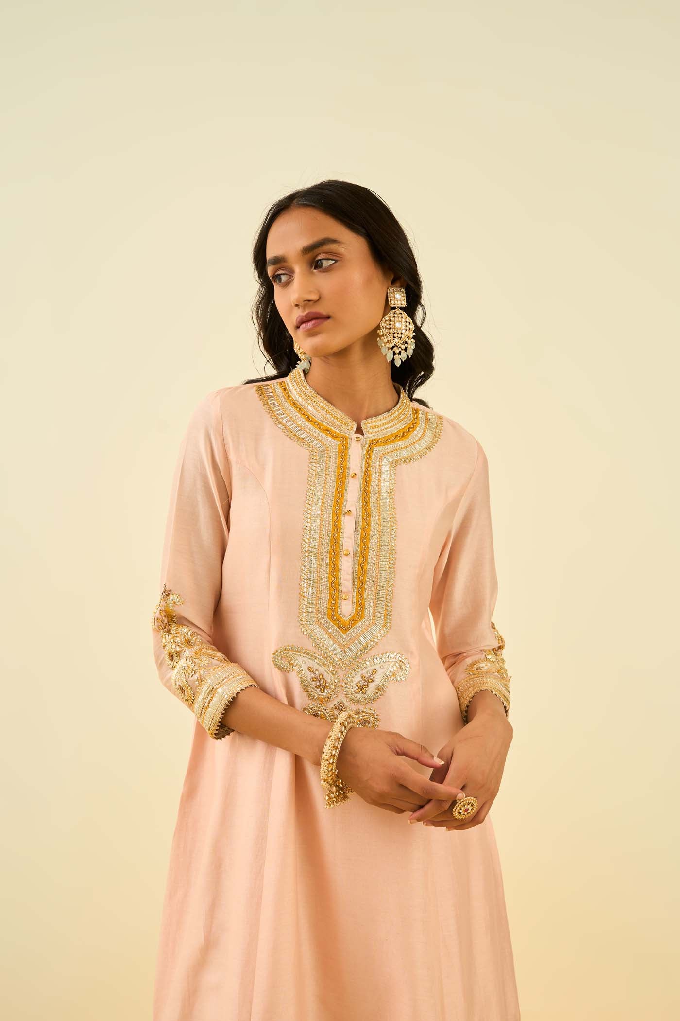 Sadirah- Rosepink Princess Cut Kurta with Salwar and Dupatta