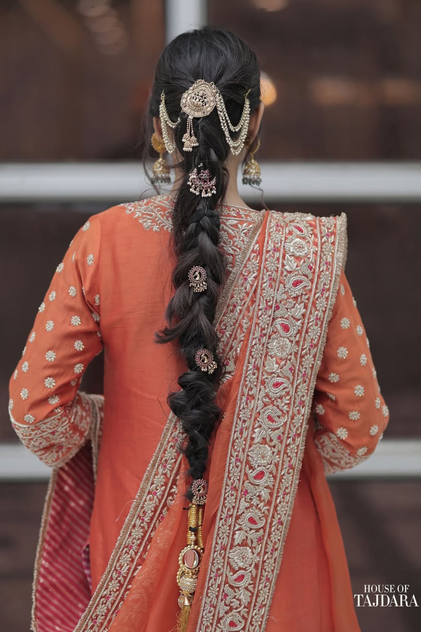 Kanikka Kapur In Naseha Burnt orange Dabka Zardozi Embroidered Short kurta Set