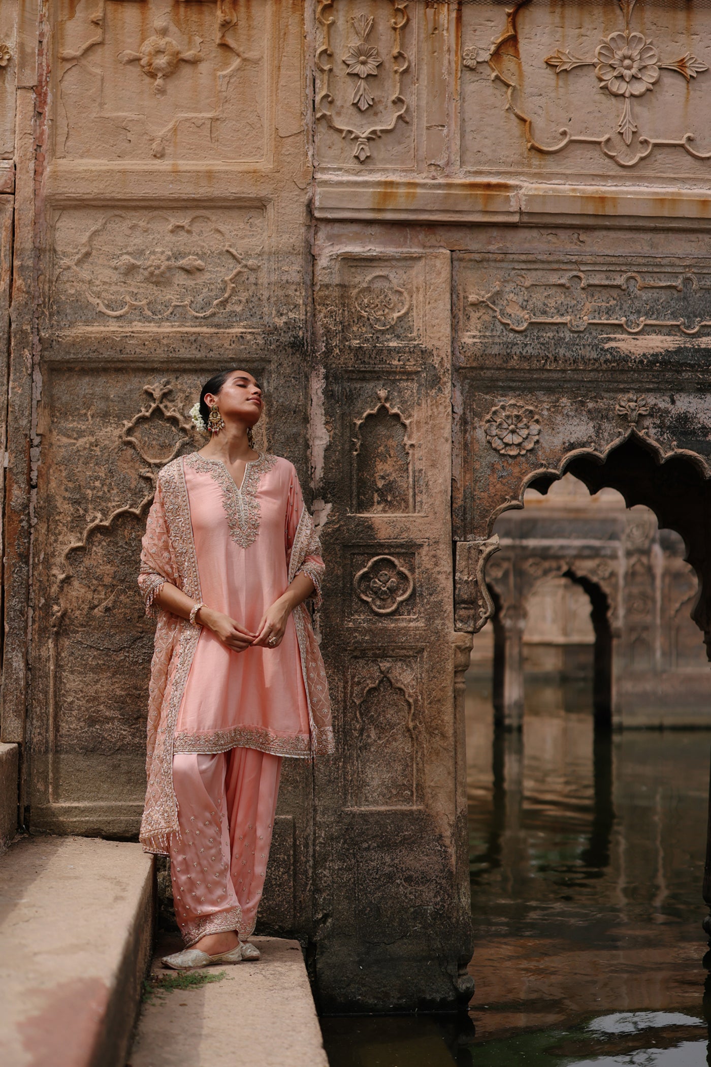 Maham - Pink Anarkali Set with Salwar & Dupatta