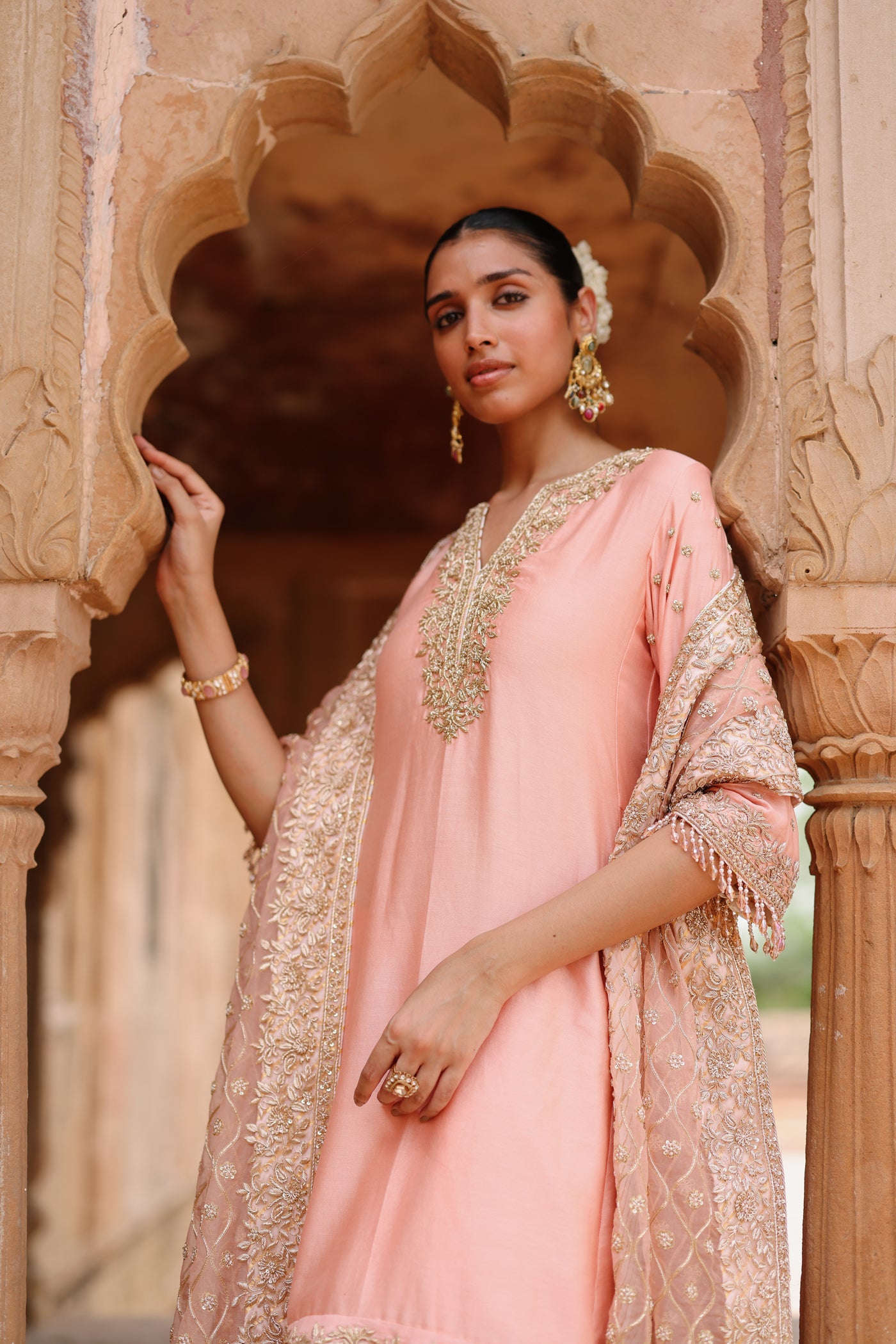 Maham - Pink Anarkali Set with Salwar & Dupatta