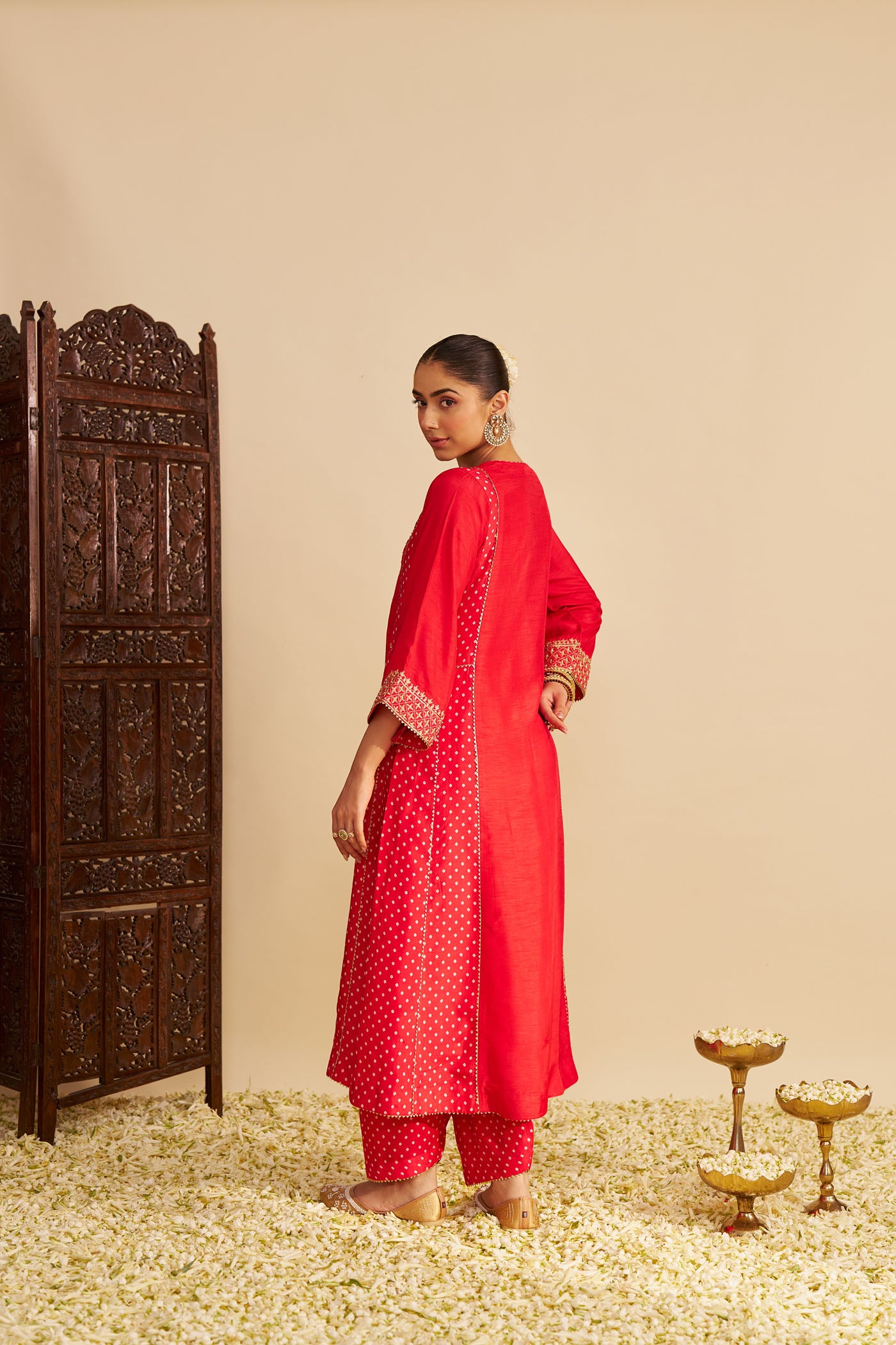 ESRA - RED LONG CHAUGA WITH SALWAR